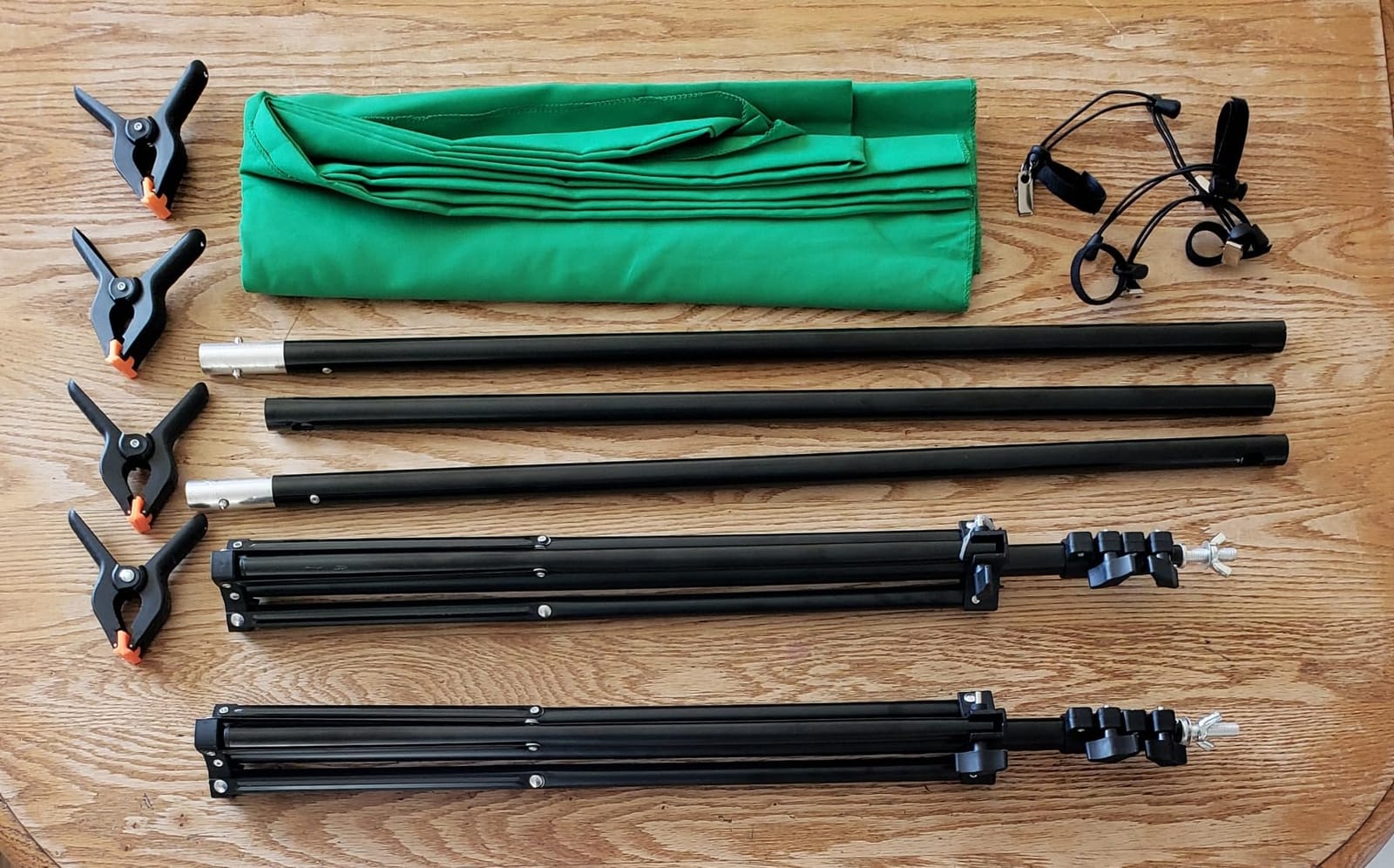 2 in 1 Green Backdrop Stand Kit, 6.5x6.5 ft Portable Dual Rod Stand kit with 6x7ft Green Backdrop-Premium Polyester for Video Streaming, Portrait Photoshoot, Wall Mounted, Parties customer photo 2