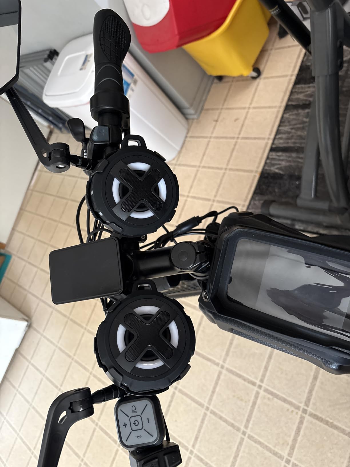 Upgraded, Pro Bike Speaker, with Pro Handlebar Mount, Bluetooth V5.4, IPX7 Waterproof, Silicone Case, Broadcast Navigation, 10W Bassup, 15-24H Playtime, Hook, Bicycle, Motorcycle, Bike Accessories customer photo 2