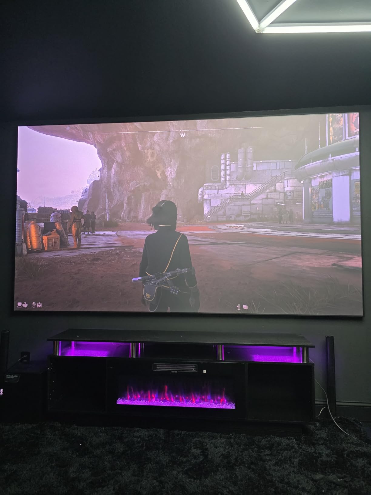 Valerion 120-inch Fresnel ALR Projector Screen, 16:9 Fixed Frame, Daylight Viewing, 1.8 Gain, 85% Ambient Light Rejection (Ceiling & Side) customer photo 2