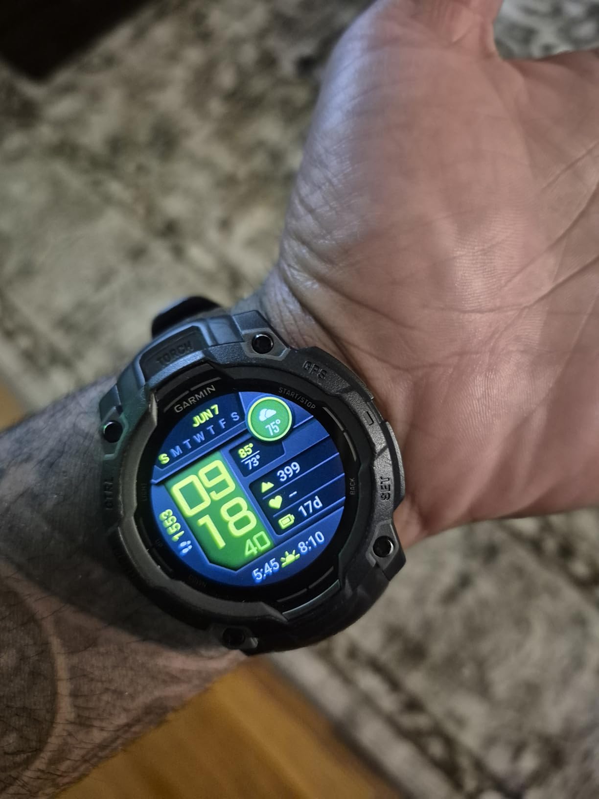 Garmin Instinct 3 AMOLED, Rugged GPS Smartwatch, 45mm, Black - Bright AMOLED Display, Rugged Design, Metal-Reinforced Bezel, 24/7 Health Monitoring, Built-In Flashlight customer photo 1
