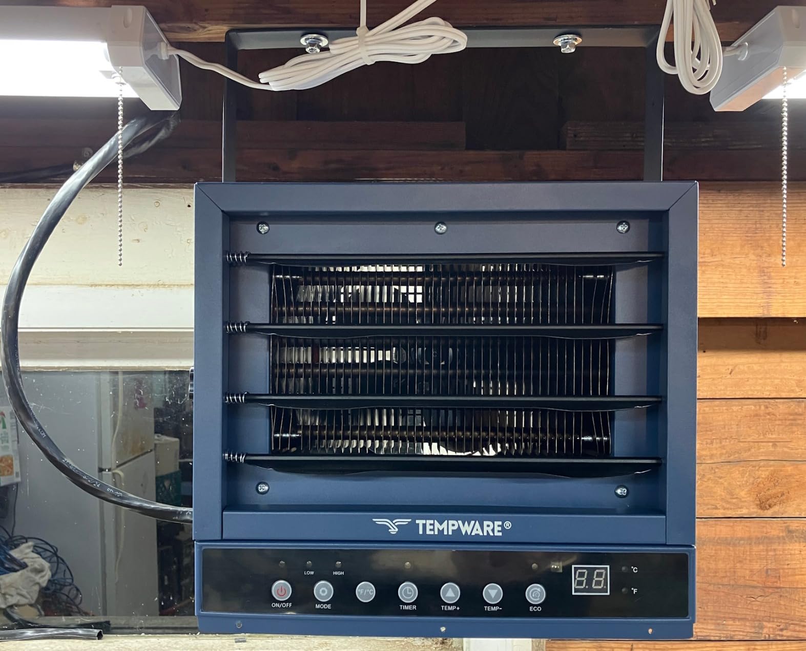 TEMPWARE 7500W Electric Garage Heater 240V Hardwired Ceiling Mount Heater | Shop Heater with 12H Timer, Overheat Protection, Digital Thermostat, Ideal for Workshop customer photo 1