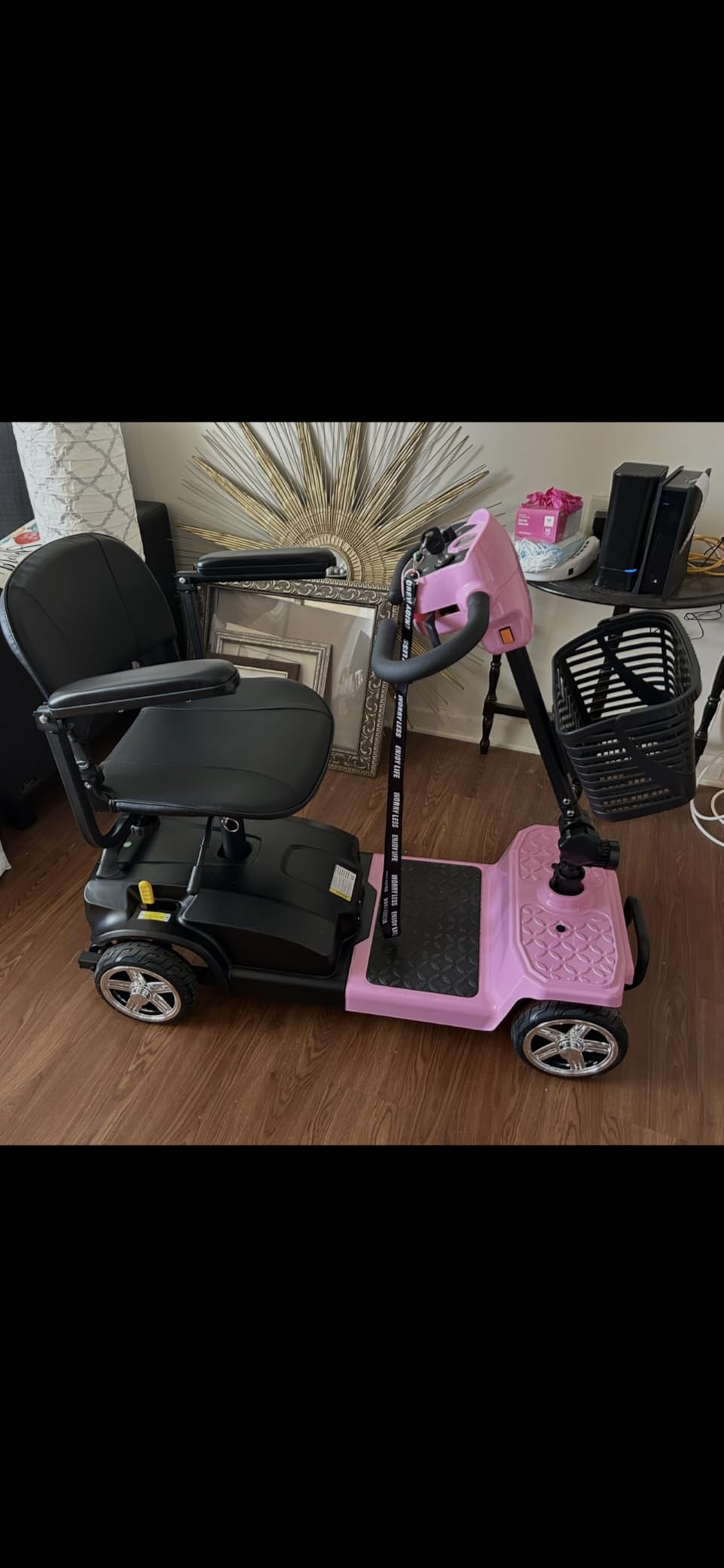 Mobility Scooter for Seniors & Adults, 4 Wheel Foldable Scooter | Powered Mobility Scooters With Removable Lithium Battery, 20/35/45 Miles Range ,Dual Baskets for Storage, GPS Tracker customer photo 2