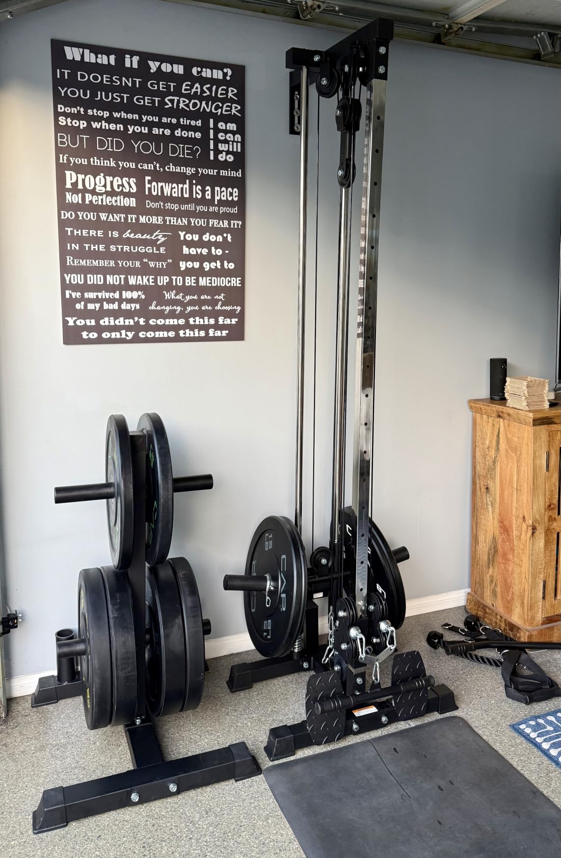 Mikolo Wall Mount Cable Station, Cable Crossover Machine with Dual Pulley System and 19/27 Adjustable Positions for Home Gym Fitness Equipment customer photo 2