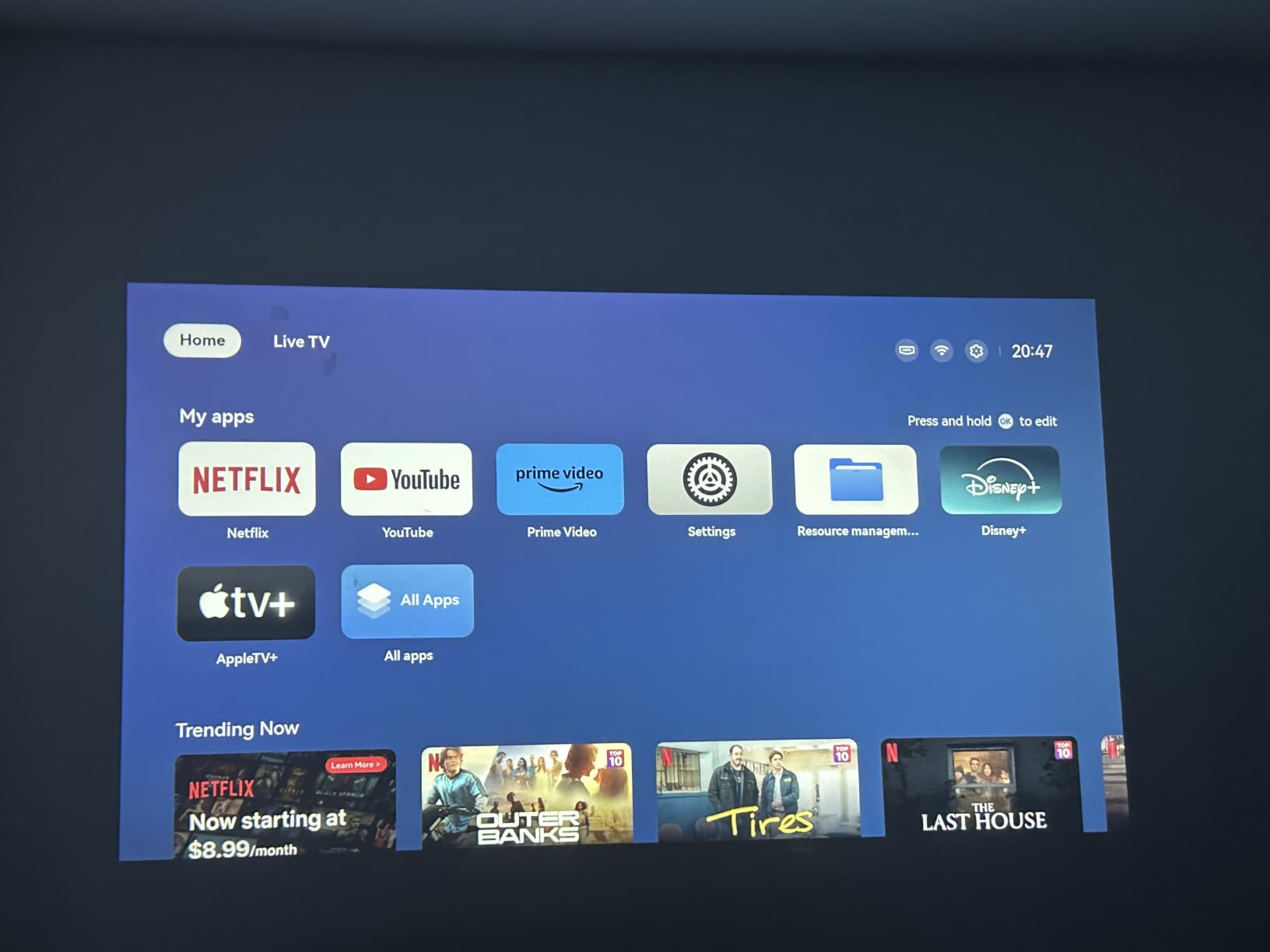 1500 ANSI lumens built-in streaming app full HD smart projector, HAPPRUN 4K projector, supports Wi-Fi and Bluetooth, Dolby audio, 300-inch large screen, suitable for home, outdoor, and indoor viewing customer photo 1