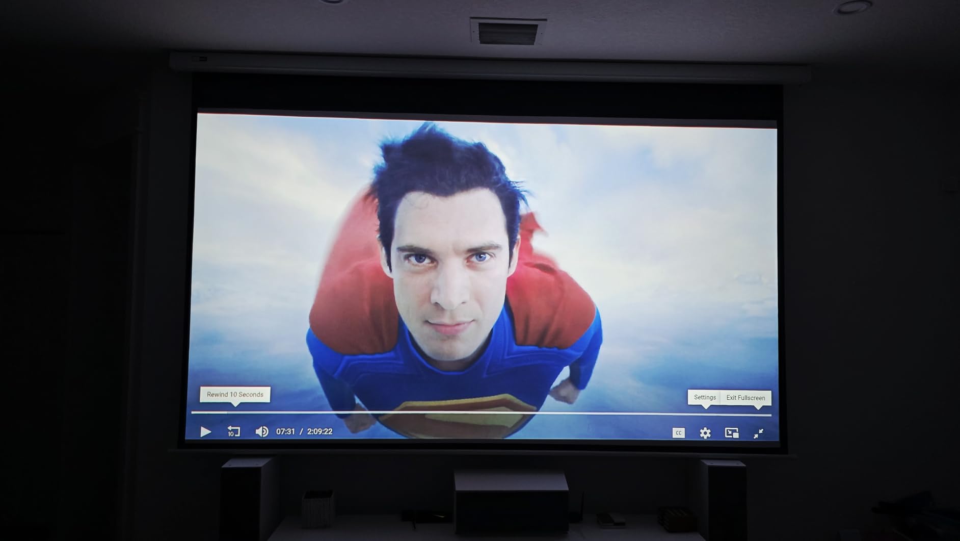 ALR Tensioned Motorized Projector Screen by SilverMagic - Tab Tensioned and Modern Design Gray Screen with White Aluminum case for Home Theater/Living Room/Patio/Office/Classroom - 120 inch 16:9 customer photo 1