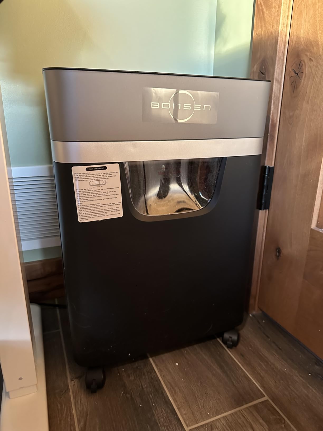 BONSEN 14-Sheet Cross Cut Heavy Duty Paper Shredder for Home Office | P-4 Security, Anti-Jam System, Quiet Paper Shredder for CDs & Staple, with 5.3 Gal Pullout Bin, Easy-roll Casters S3112 customer photo 2