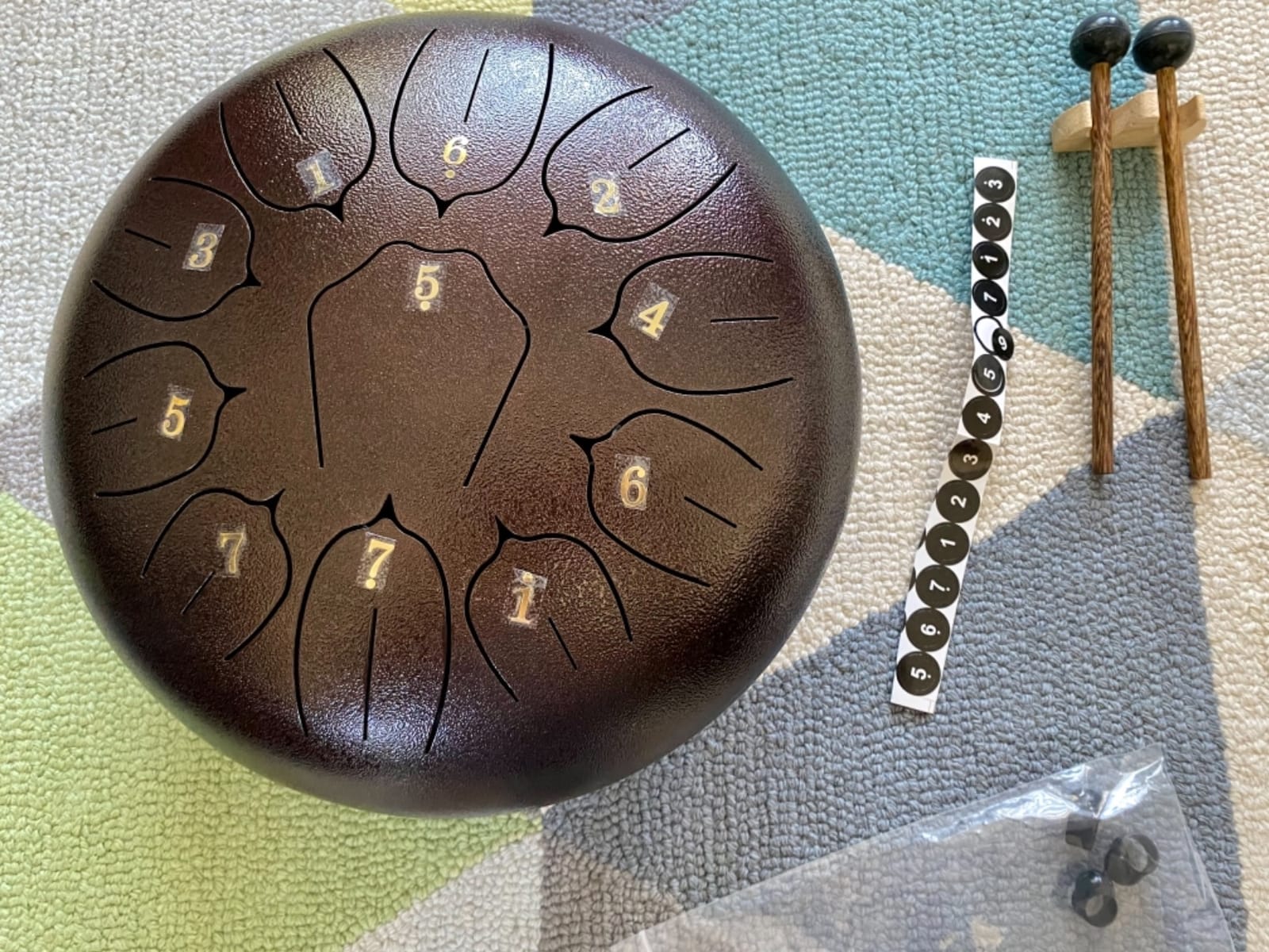 Handpan Drum 22 Inch for Adults 12 Notes - Hand Pan Drum(Blue) | Hand Drum D Minor Kurd 432Hz Professional Hand Pan,Handpan Instrument,Premium Steel Drum customer photo 2