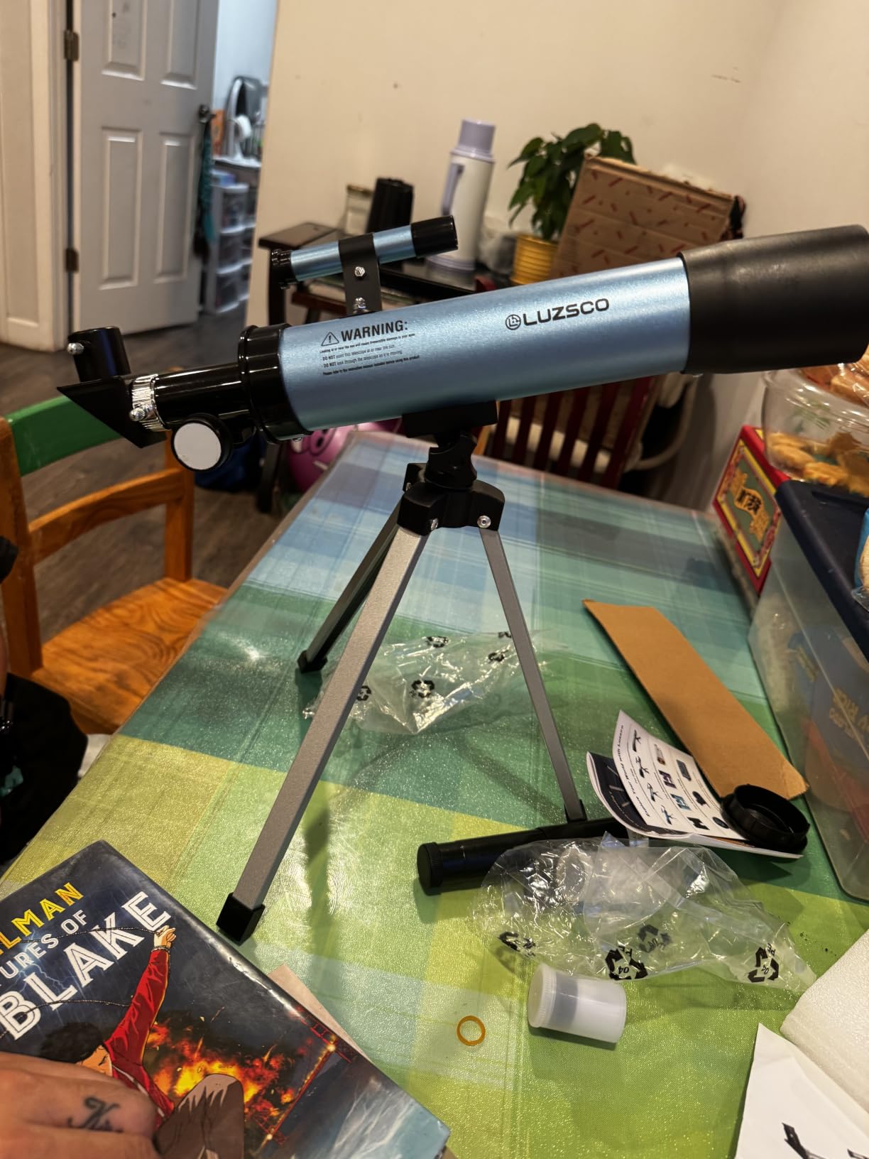Telescope for Kids, 50mm 100x Beginner Telescope with Tripod | 2 Eyepieces, Finder Scope, Hands-On STEM Learning, Space Exploration Fun, Educational Gift for Boys & Girls Ages 6-12 customer photo 1