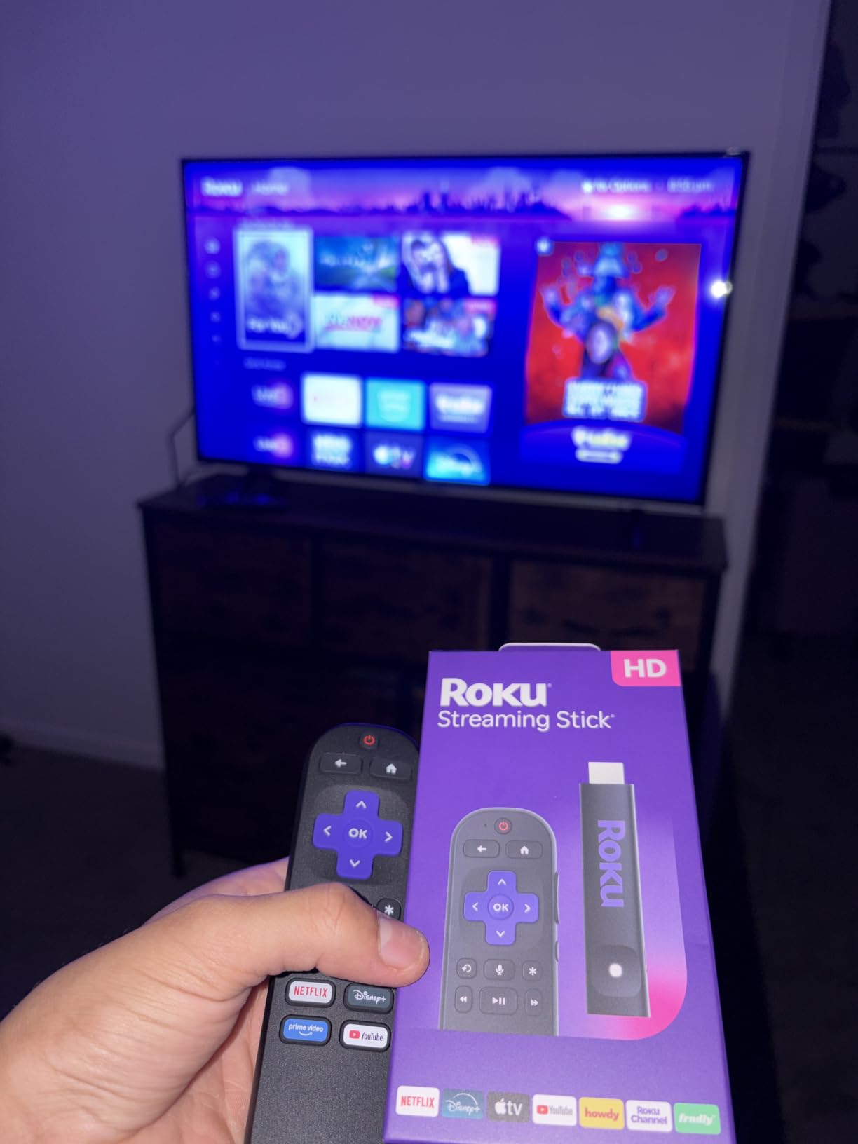 Streaming Stick HD with Voice Remote | Compact 4K Streaming Device for TV with Roku Voice Remote & Long-Range Wi-Fi - Free & Live Local News, Sports customer photo 1