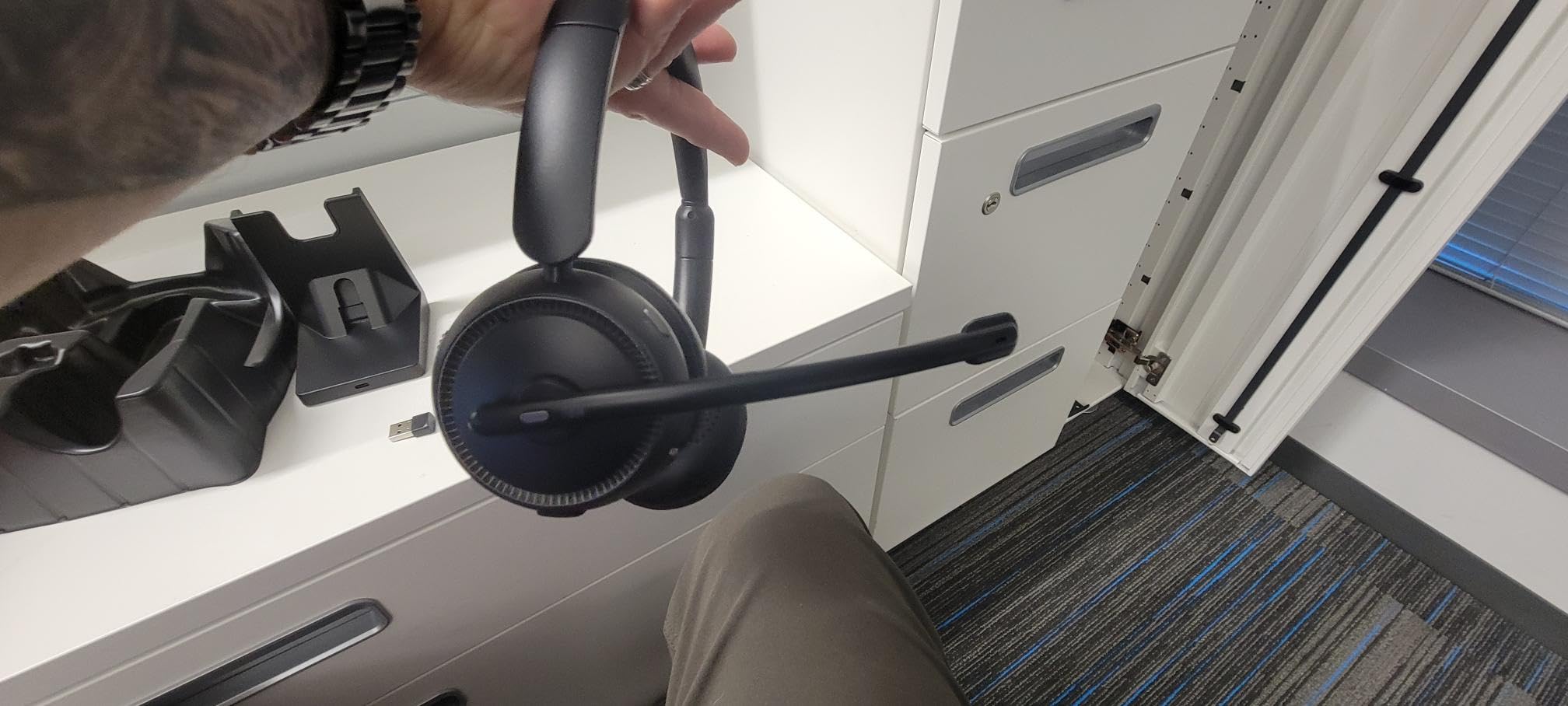 Upgrade ANC & ENC Wireless Headset with Mic for Work(Flip-to-Mute & Dongle) | Headset with Microphone for PC, Bluetooth 5.4 Noise Cancelling Headphones with Mic for Call Center/Home/Computer/Phones customer photo 1