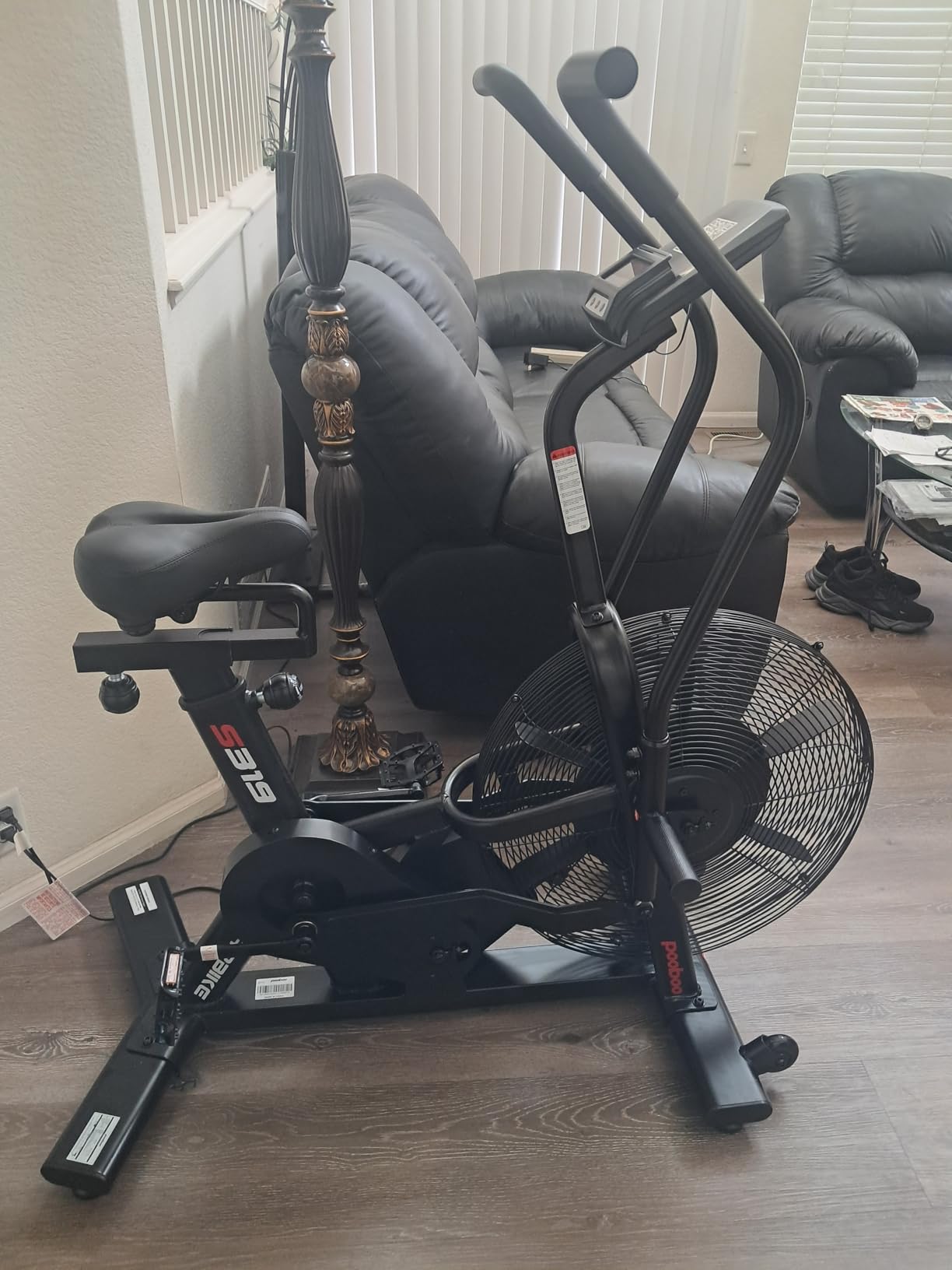 pooboo Air-Resistance Exercise Fan Bike with Dual Action Handlebars & Dual-Layer Transmission System customer photo 1