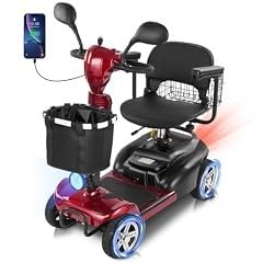 20/35/45 Miles 4 Wheels Mobility Scooter for Seniors/Adults Up to 300LBS,350W Electric Wheelchair Detachable Lithium Battery,Dual Baskets,Rotating Seat,with Taillight, USB Charging, Red customer photo 1