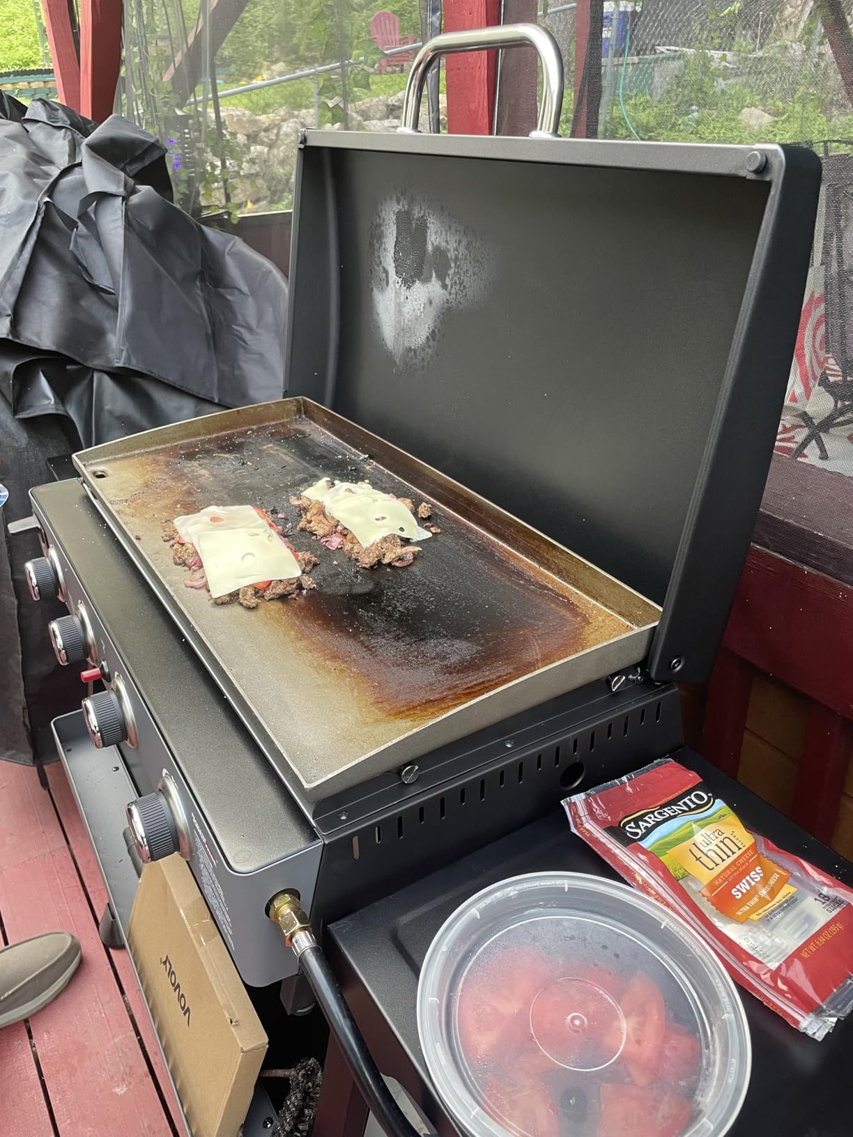 Royal Gourmet PD4001 4 Burner Propane Gas Griddle, Removable Standing Cart | Convertible to Tabletop Design, Black | Flat Top Grill with Hood for Camping, Tailgating, Backyard BBQ customer photo 1