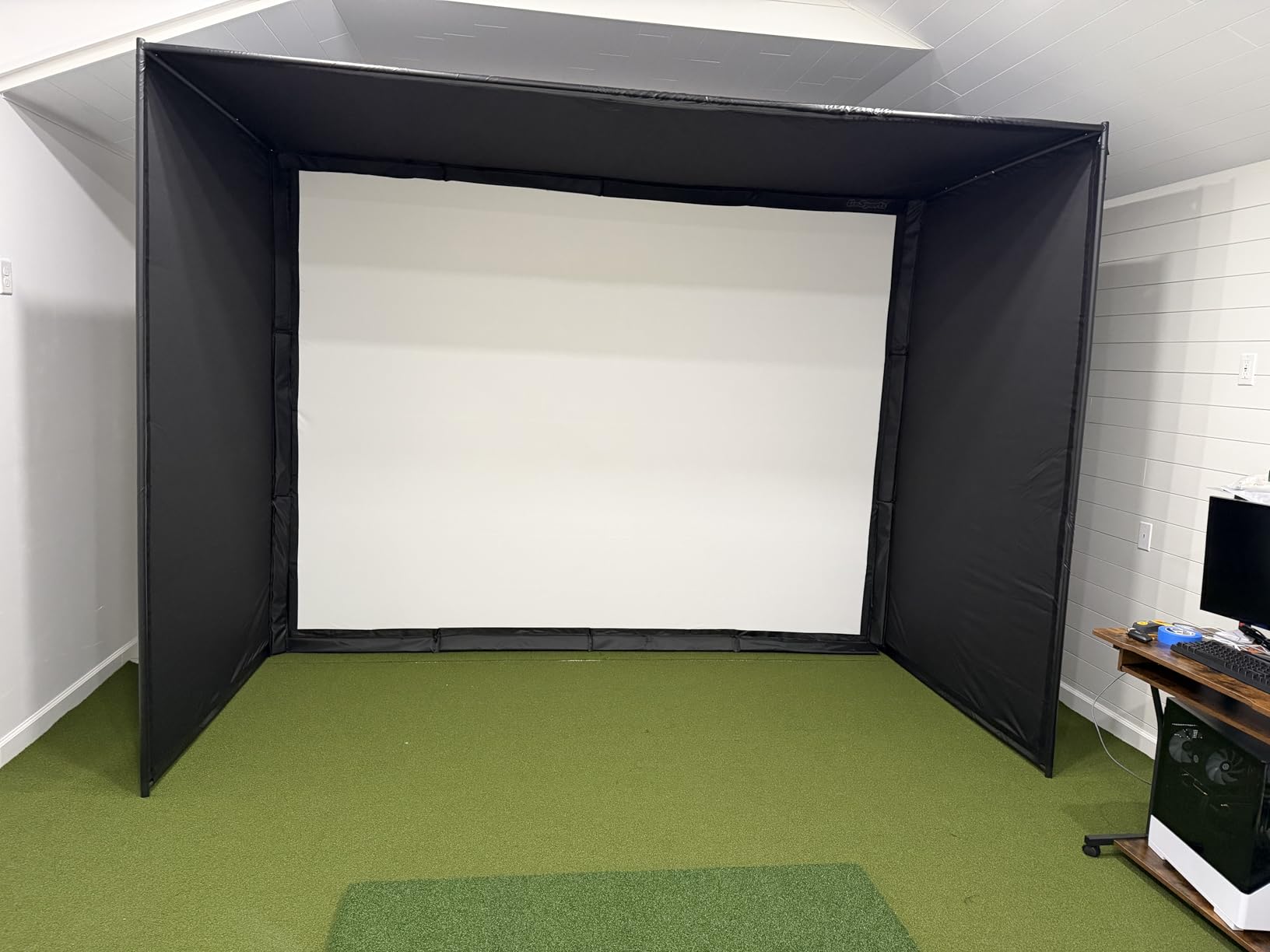 GoSports Golf Simulator Enclosure Nets - Complete Set with Frame and HD Impact Screen Kit - Indoor At Home Golf Training Equipment - Choose 10x8 ft, 12x9 ft, or 14x8 ft customer photo 1