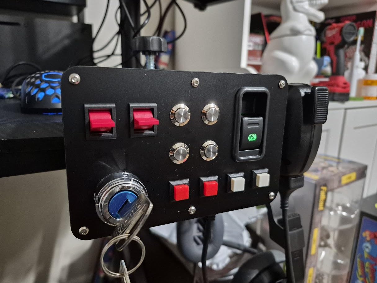 Obokidlyamor Simulator American Truck Button Box For G27/G29/G920/G923 With Mic PTT Microphone;PC 16 Customizable Button Central Control Box ATS/ETS2 for MOZA R3/R5/R9/R12 Base customer photo 2