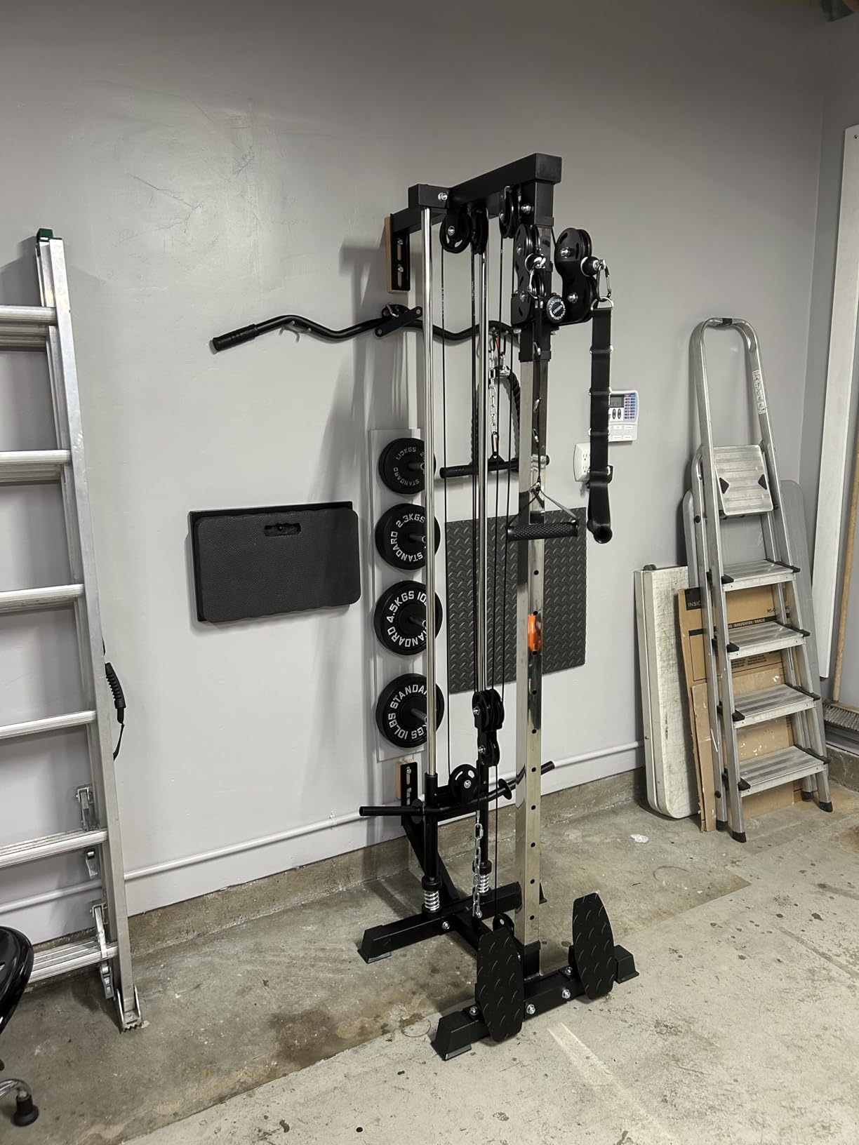 Wall Mount Cable Station, WM1 Cable Crossover Machine with 17 Positions, High and Low Cable Crossover Machine with Removable Footplate for Garage Home Gym customer photo 1