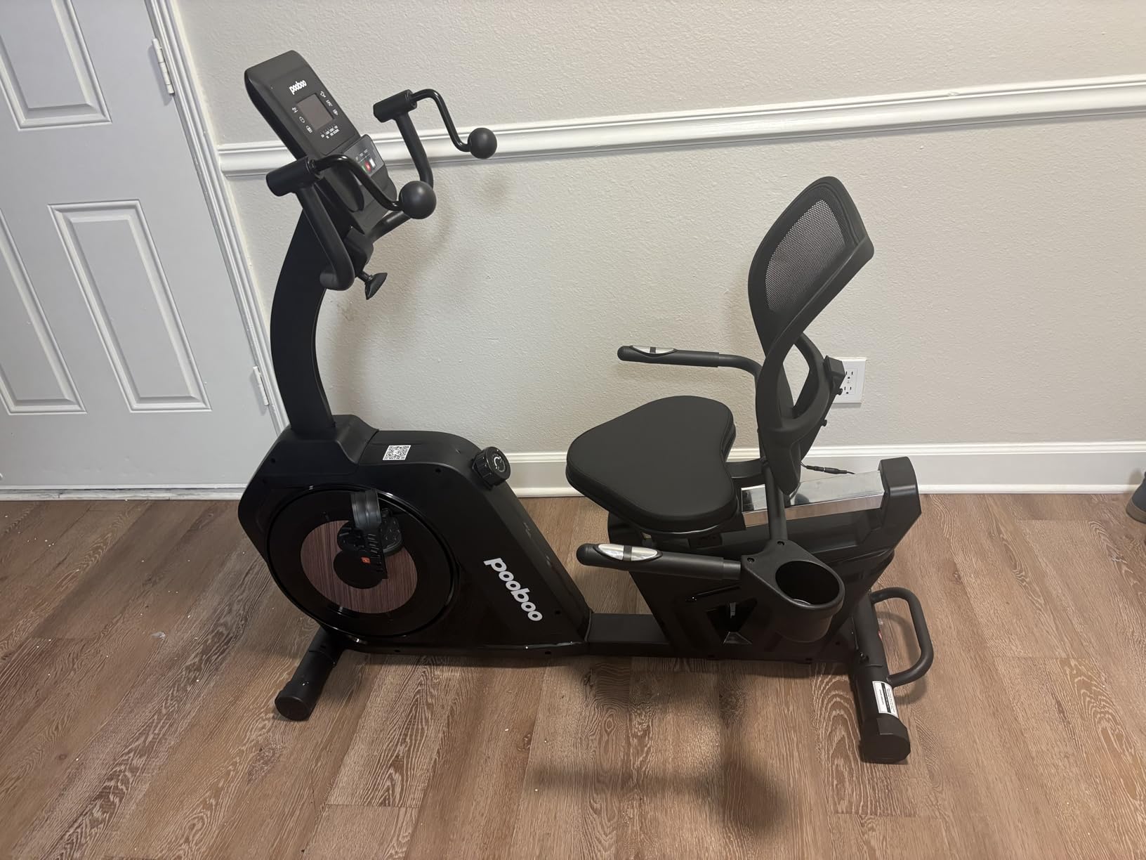 pooboo Recumbent Exercise Bike, Stationary Bikes for Home with Arm Exerciser, Magnetic Recumbent Bike with Ergonomic Backrest & Comfortable Seat, Smart APP, Pulse Sensor, 400LBS Weight Capacity customer photo 1