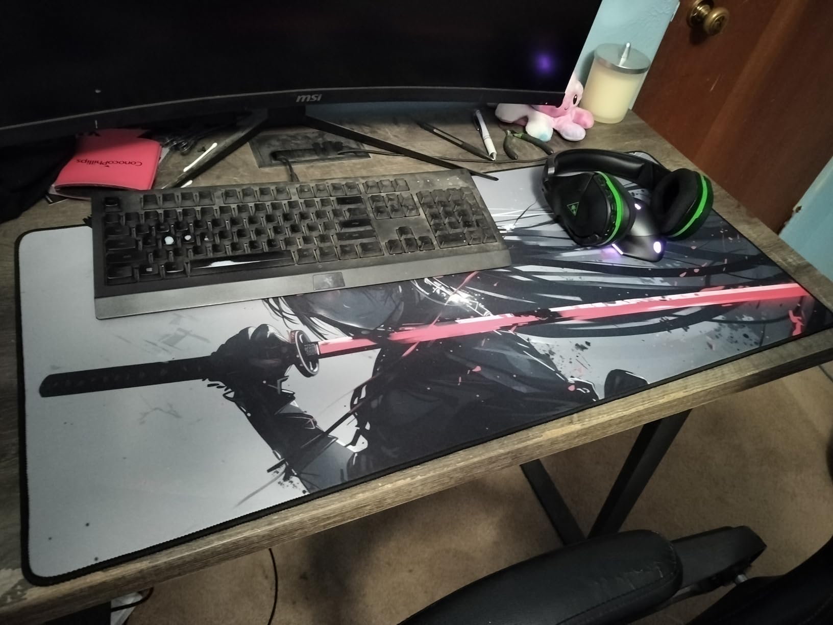 XXL Anime Gaming Mouse Pad 35.4 x 15.7 inch - Water-Resistant | Stitched Edges - Large XL Mousepad for Desk - Gamer Accessories Big Full Deskpad Mat Game Mousepads Deskmat customer photo 2