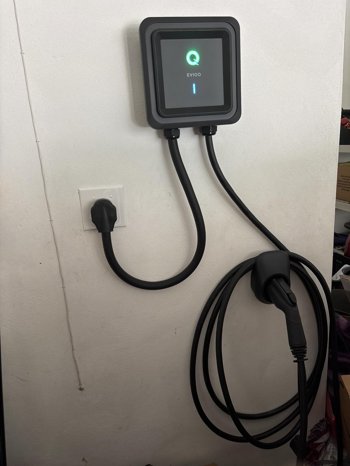 Level 2 EV Charger NACS 40A NEMA 14-50 - 240V Wall Charging Station | Plug in, up to 40 mph, 25ft Cable, WiFi (2.4GHz), Smart App, Weatherproof Indoor/Outdoor (IP66, NEMA 4), UL & ETL Certified customer photo 2