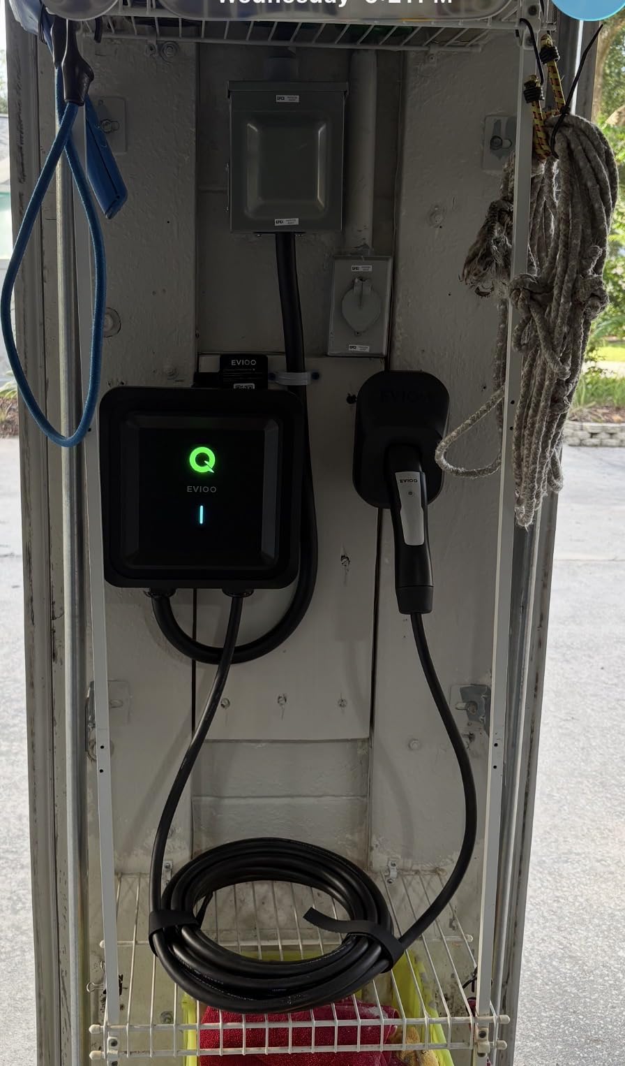 Level 2 EV Charger NACS 48A - Hardwired 240V Wall Charging Station | up to 50 mph, 25ft Cable, Enhanced WiFi (2.4GHz), Smart App, Weatherproof Indoor/Outdoor (IP66, NEMA 4), UL & ETL Certified customer photo 1