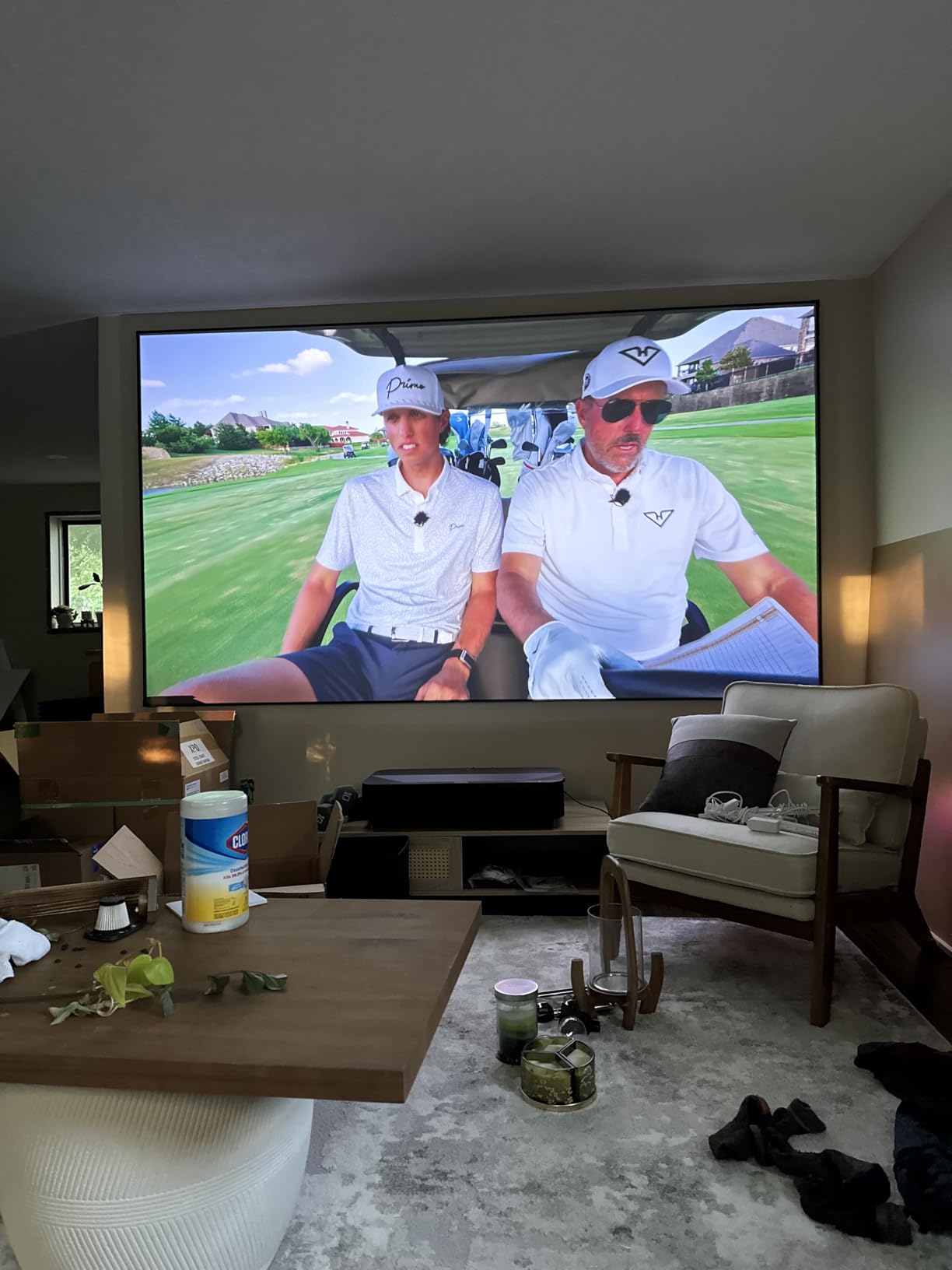 NothingProjector ALR Screen for Ultra Short Throw Projector, 135 inch | 95% Ambient Ceiling Light Rejecting, 4K/8K UHD Active 3D, Fixed Frame 16:9, Black Series customer photo 2