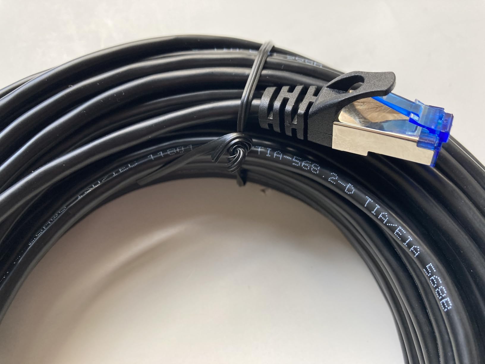 Cat6A Ethernet Cable Shielded 10Gbps 50 ft, Slim Shielded (F/UTP) Ethernet Cable Cat 6A, Flexible 28AWG Bare Copper, Space-Saving Cat 6a Network Cable for Server, Data Center, Black customer photo 1