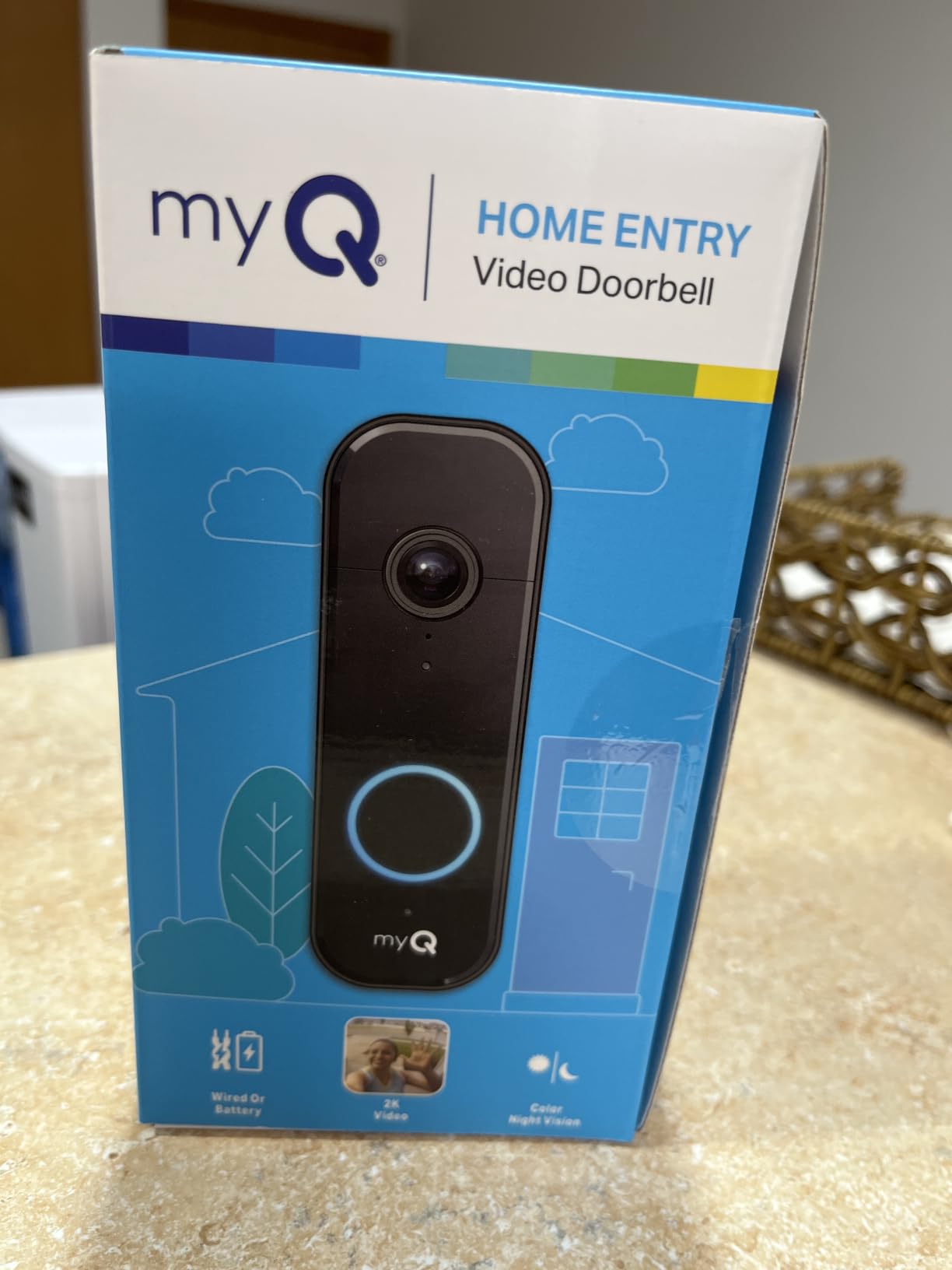Chamberlain myQ Video Doorbell | 2K Camera, Battery/Wired, Color Night Vision, Live with 2-Way Talk, Motion Detection & Real-Time Alerts, 150 Deg Wide View, Black customer photo 2