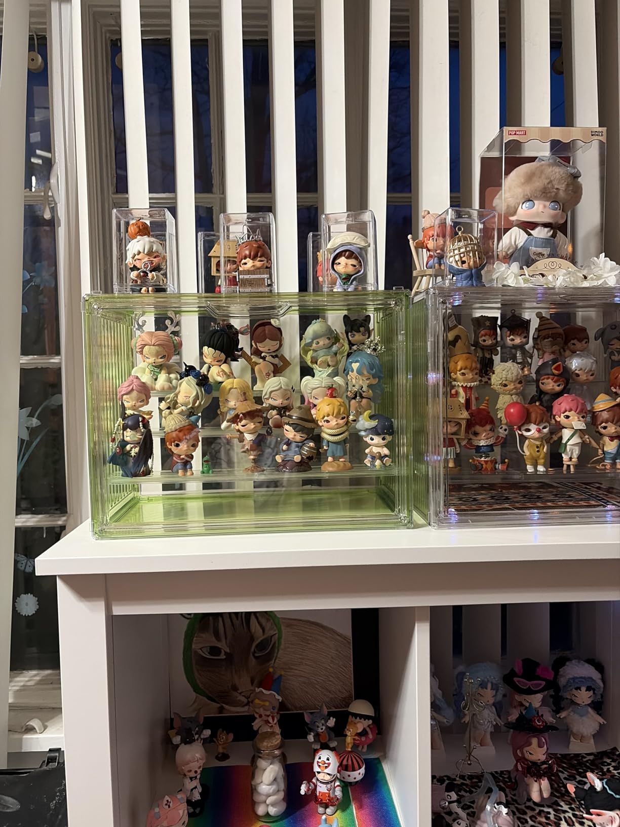 Clear Acrylic Display Case for Collectibles 4 Layer Hobby Figure Display Case Box with Shelves Stackable Figurine Display Boxes for Funko Pop Mart Labubu Model, 2 Pack customer photo 1
