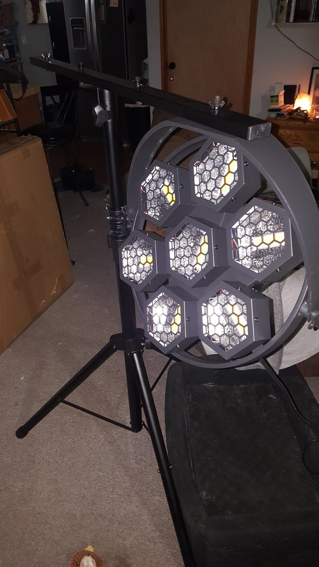 Tall DJ Lights Stand with 2 T Bar, Heavy Duty DJ Stand for 8 Lights, Portable Par Can Stage Light Stand Adjustable Height 81-144 Inch, 12 ft customer photo 2