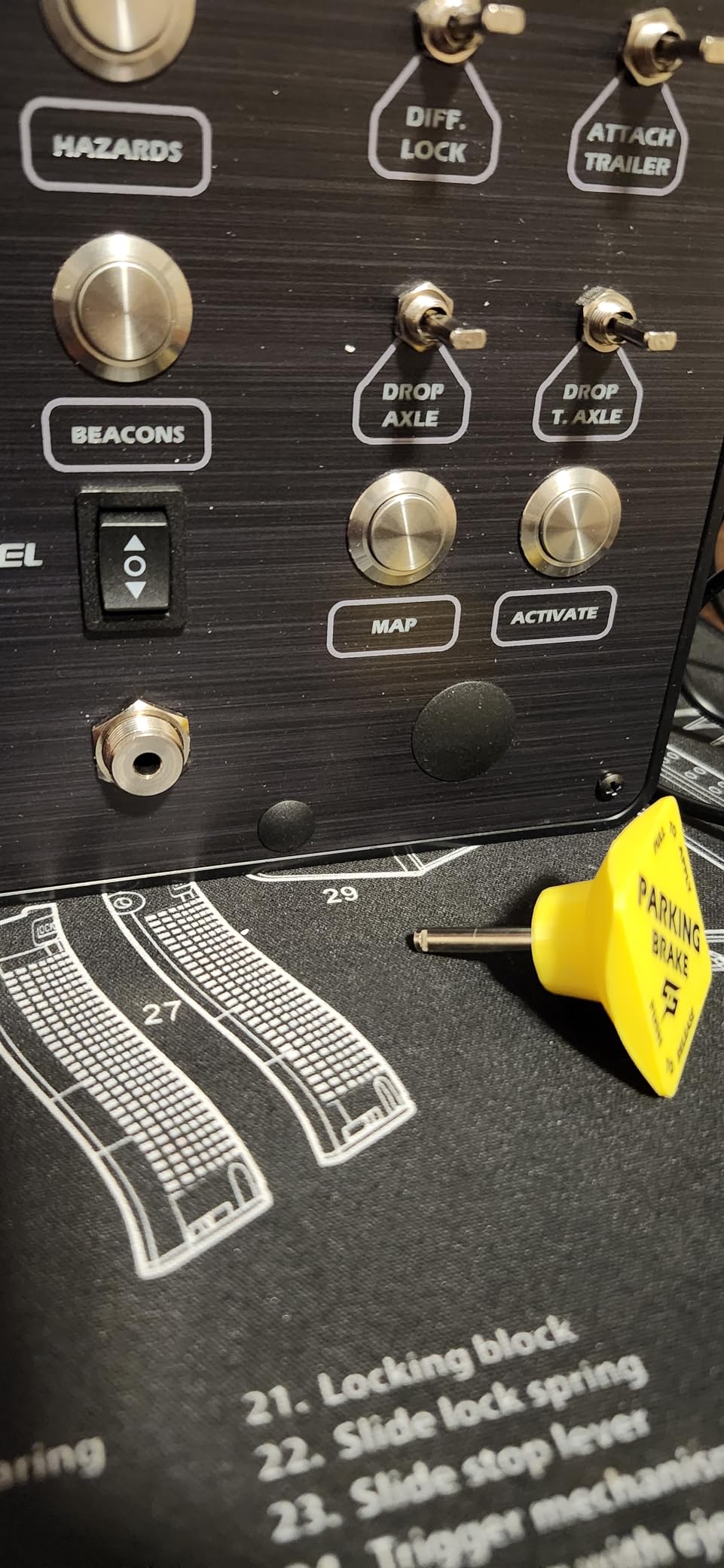 Sim-Panel Classic 2 Button Box for ATS/ETS2 (American Truck Simulator/Euro Truck Simulator) (Premium Black Brush Aluminum Finish) customer photo 1