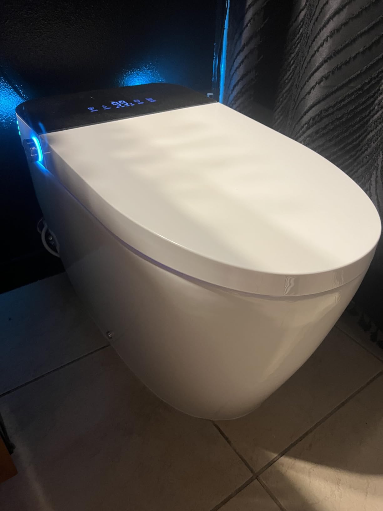 Smart Toilet with Bidet Built In, One Piece Bidet Toilet with Auto Dual Flush, Foam Shield, Modern Elongated Tankless Toilet with Foot Sensor, Heated Bidet Seat, Warm Water & Dryer,LED Display customer photo 1