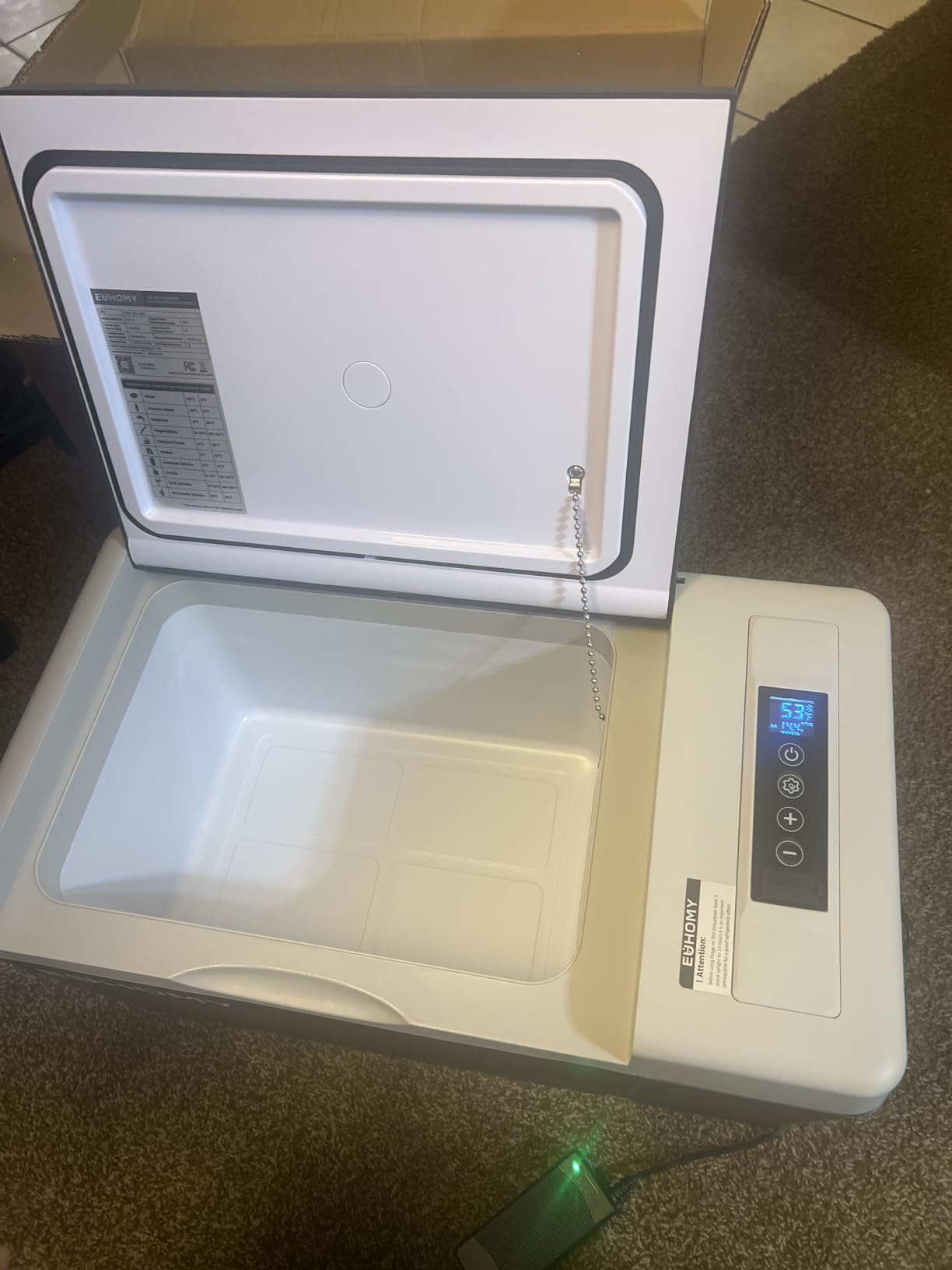 EUHOMY 26QT 12 Volt Refrigerator, -4℉~68℉ Electric Cooler for Car | No Ice Needed, 12V&100-240V, Compressor Cooling, ECO/MAX Modes, 3-Level Battery Protection, Truck/Travel/Home Use,Low Noise customer photo 1