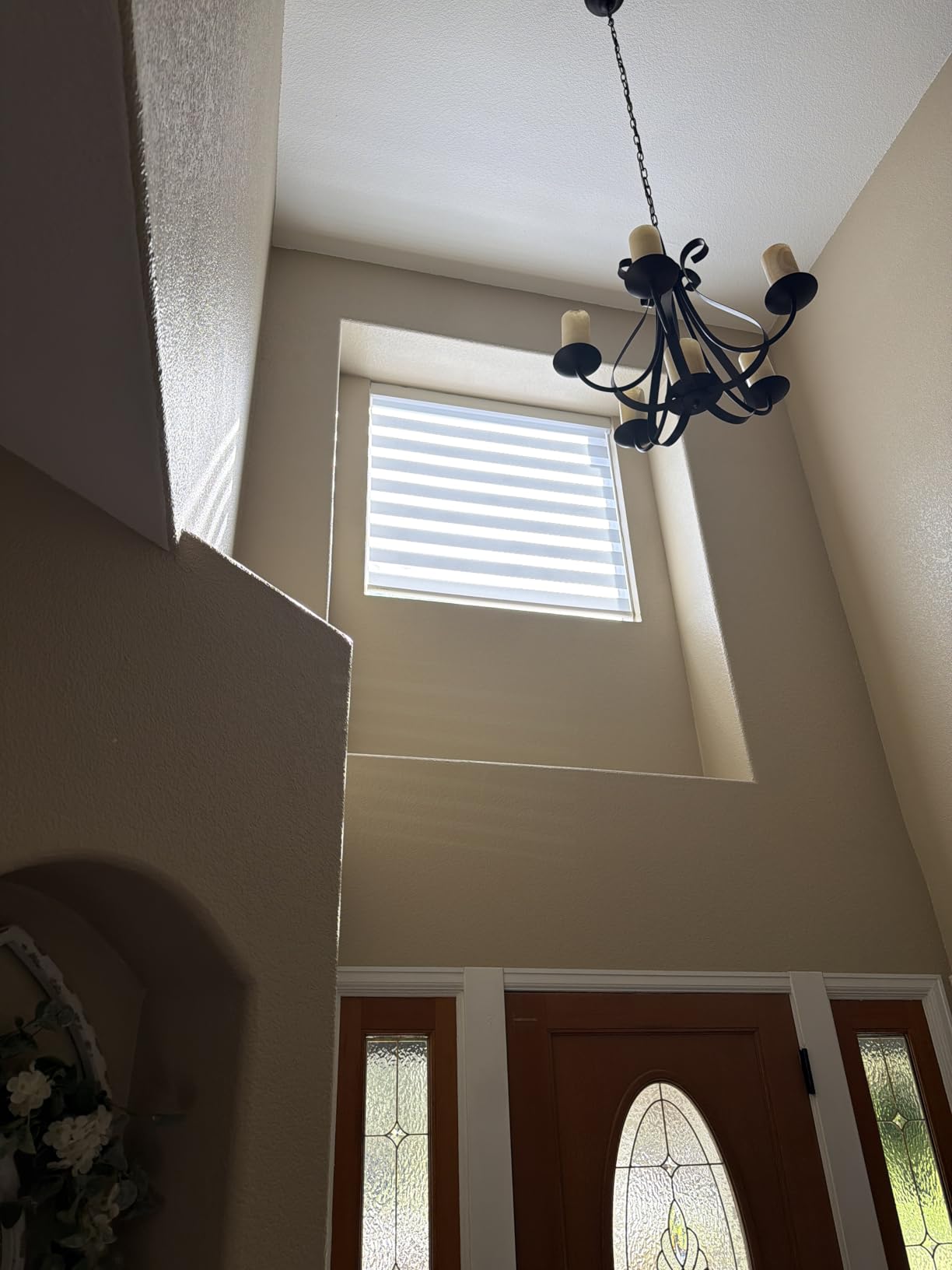 No Drill Electric Motorized Zebra Blinds, White 34.50