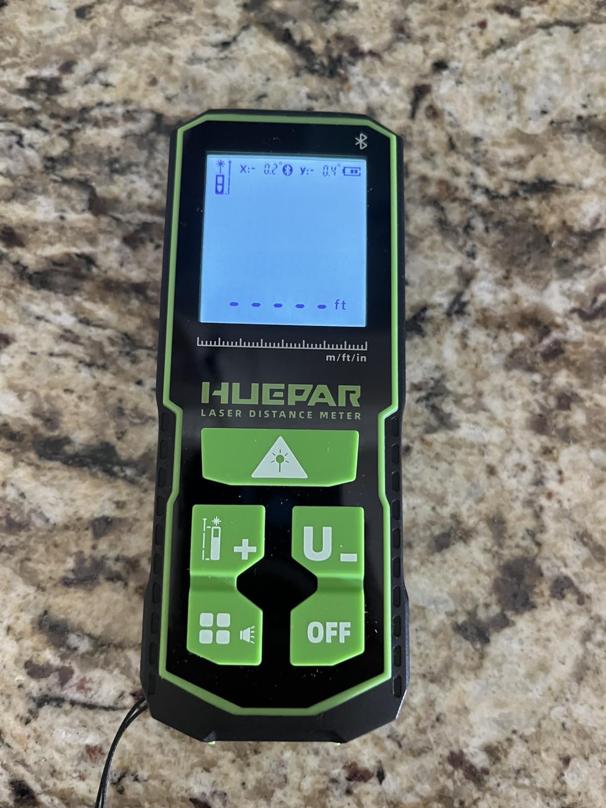 Huepar Bluetooth Green Laser Measuring Tool 200FT, S60-G-BT | APP Control, Green Beam, ±1/16