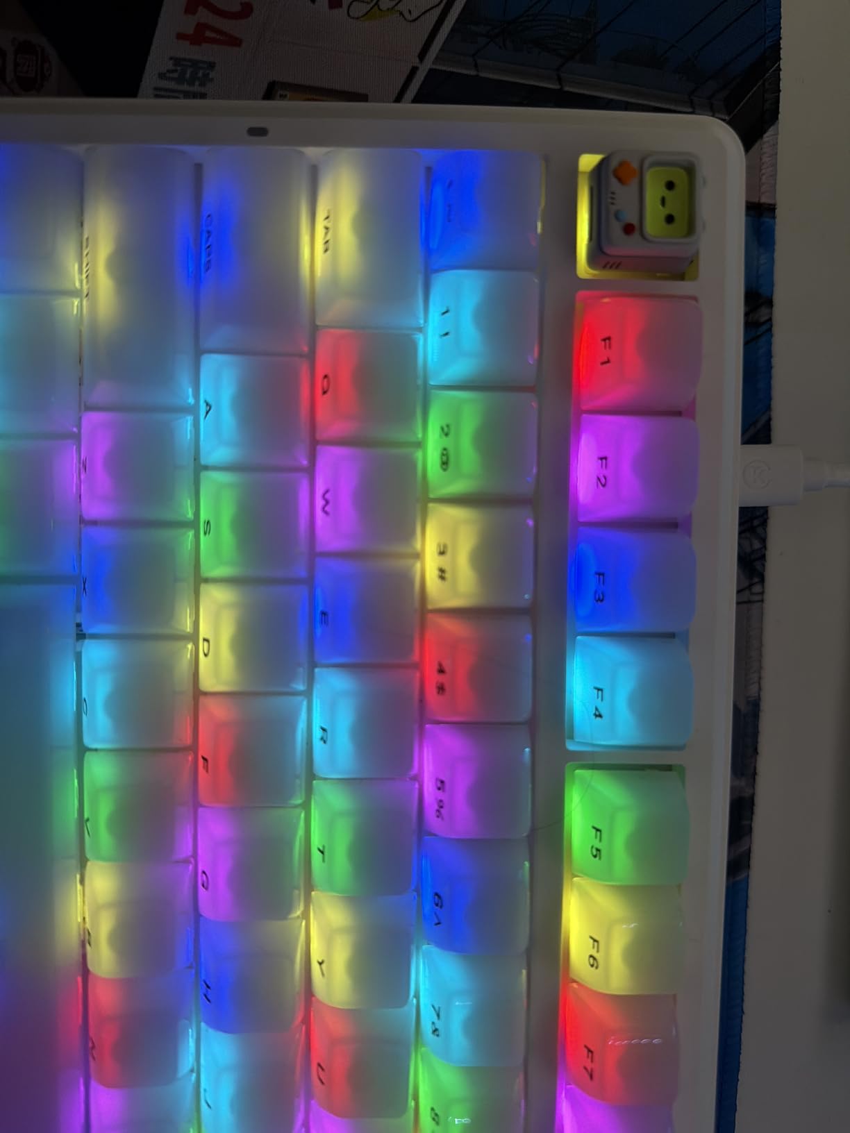 Artisan Keycaps, Cute Retro Game Consoler-Shpaed Keycap, Shine Through Resin Handmade, Single 1U Replace Key for ESC Key Mechanical Keyboard (Grey) customer photo 2