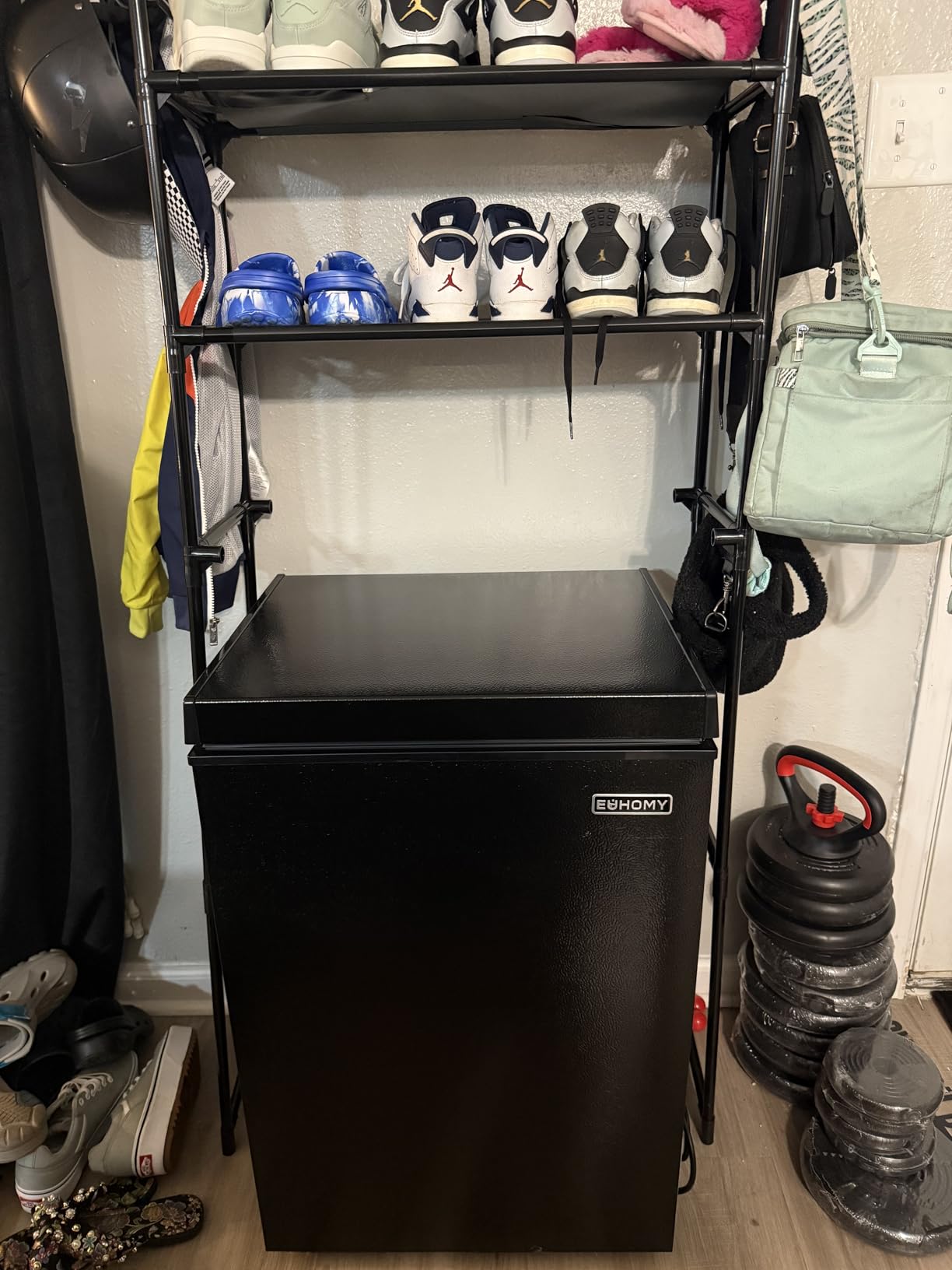 EUHOMY 3.5 Cu.Ft Chest Freezer with Wheels, Deep Freezer Top Door, Black customer photo 1