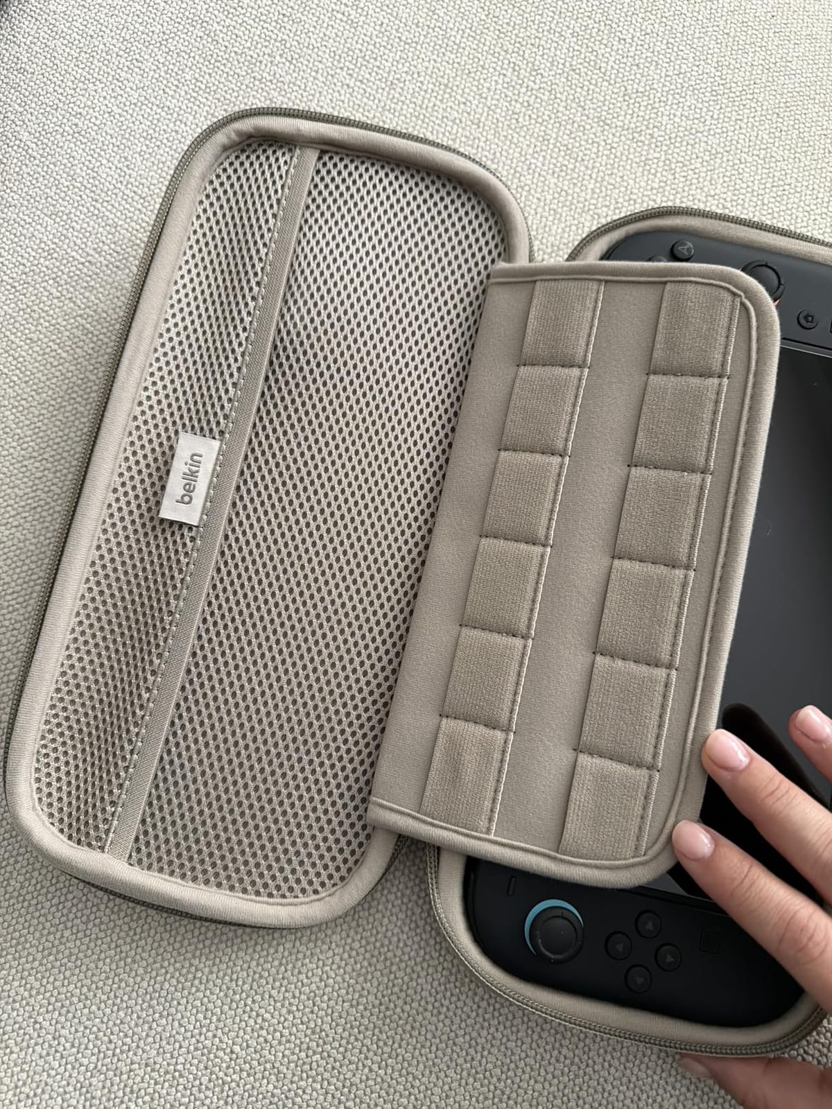 Belkin Nintendo Switch 2 Case, Slim Carrying Travel Bag with AirTag Holder | Hard Shell Slim Carrying Case with AirTag Pocket, Soft Interior, 12 Game Card Slot, 2 in 1 Strap/Handle, Travel Protection customer photo 2