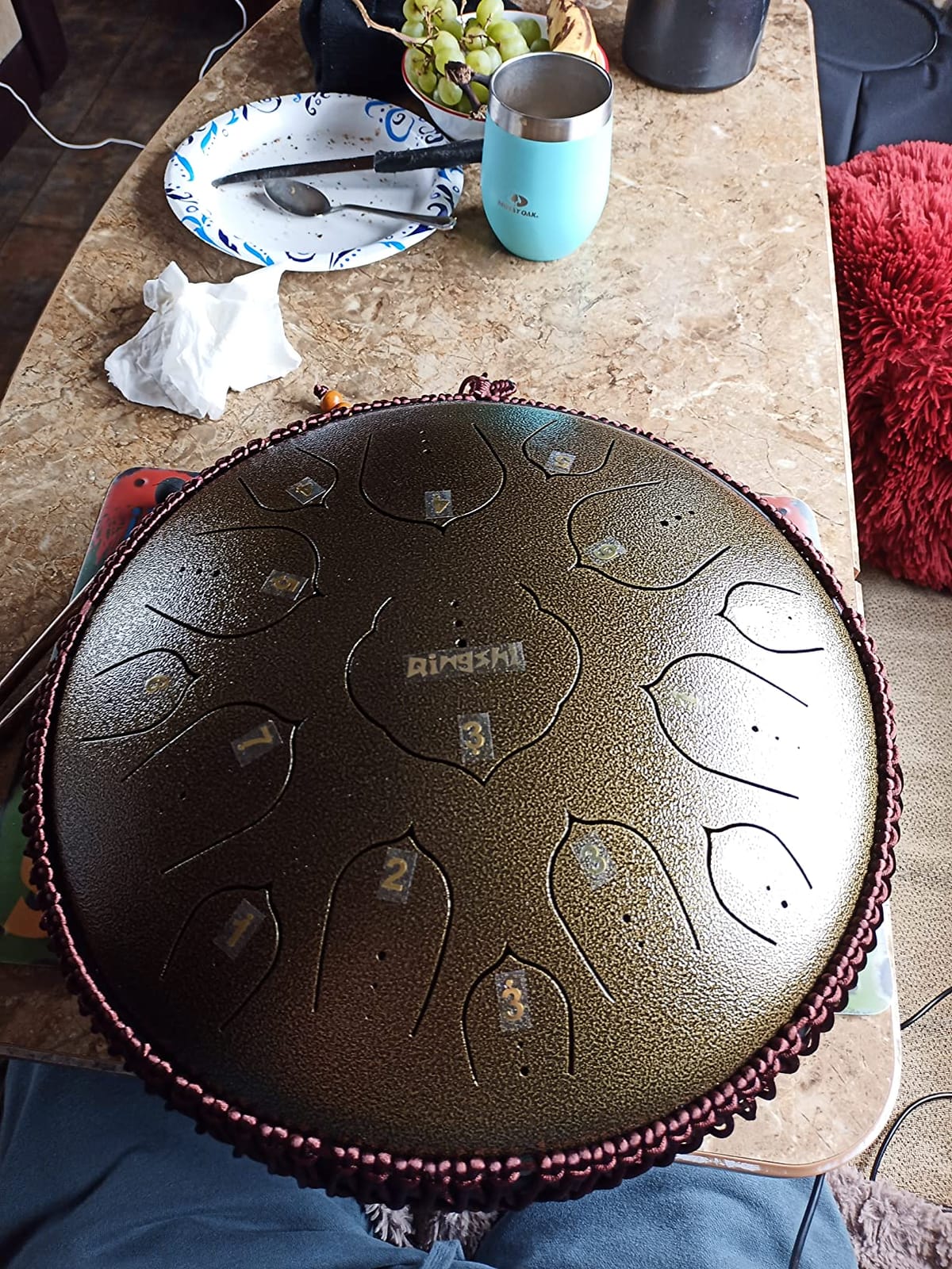Steel Tongue Drum, 13 Inch 15 Notes Tongue Drums, C Major 432 Hz Drum Percussion Instruments, Handpan Drums with Music Book, Drum Mallets and Carry Bag customer photo 2
