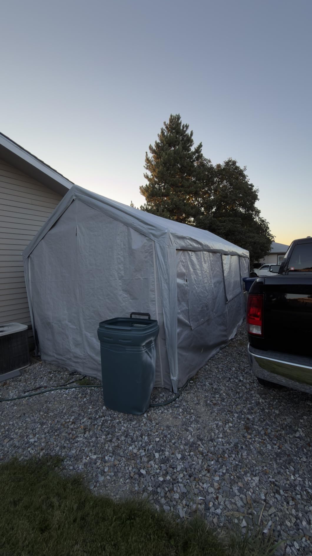 VEVOR 6x8x7 FT Heavy-Duty Portable Outdoor Storage Shed Tent, Waterproof Carport Garage Shelter with Roll-Up Zipper Door & Vents, UV-Resistant Canopy for Motorcycle, Bike, Lawn Mower, Tools, Gray customer photo 2