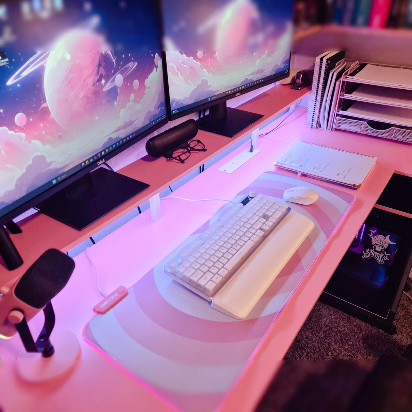 Pamray 64 Inch L Shaped Gaming Desk with Monitor Stand and Power Outlets | Large Corner Computer Desk With Pegboard & Led Lights USB Charging Ports for Home Office Study and Writing Bedroom and Dorms customer photo 1
