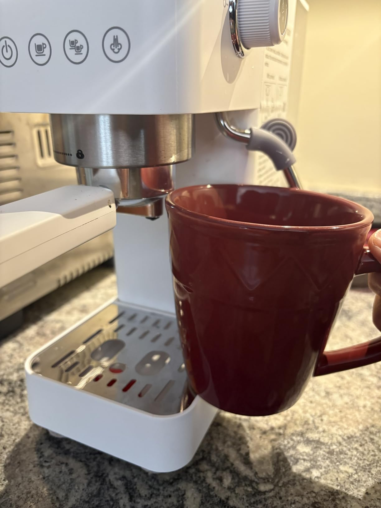 AMZCHEF Espresso Machine 20 Bar, Compact Espresso Maker with Steam Milk Frother, Coffee Maker with 50oz Removable Water Tank for Home, Coffee Machine for Cappuccino, Latte, Americano, 1350W customer photo 2