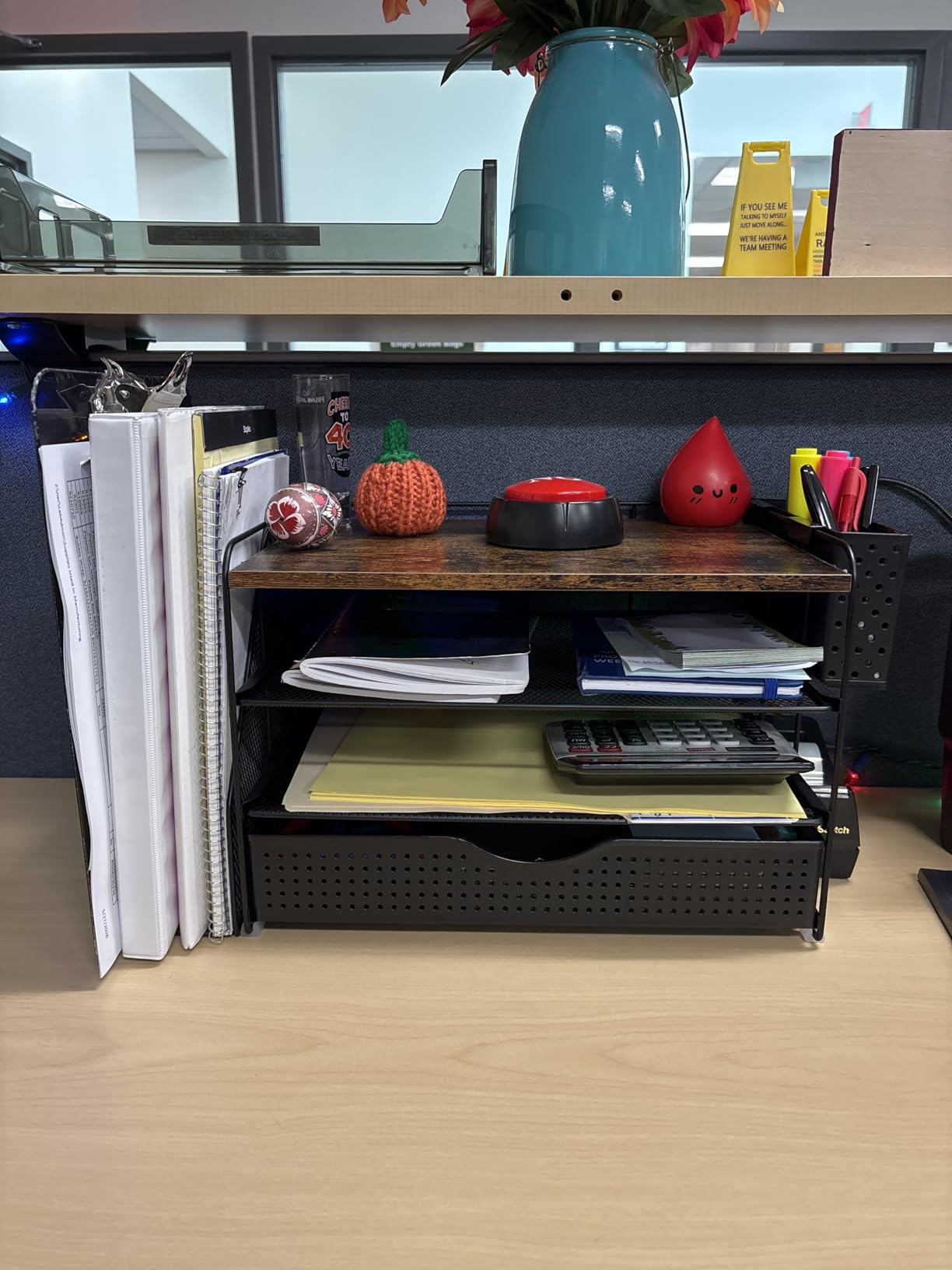 gianotter Wood Desk Organizers and Accessories with File Sorters, 4-Tier Desk Accessories & Workspace Organizers with Drawer and Pen Holder customer photo 2