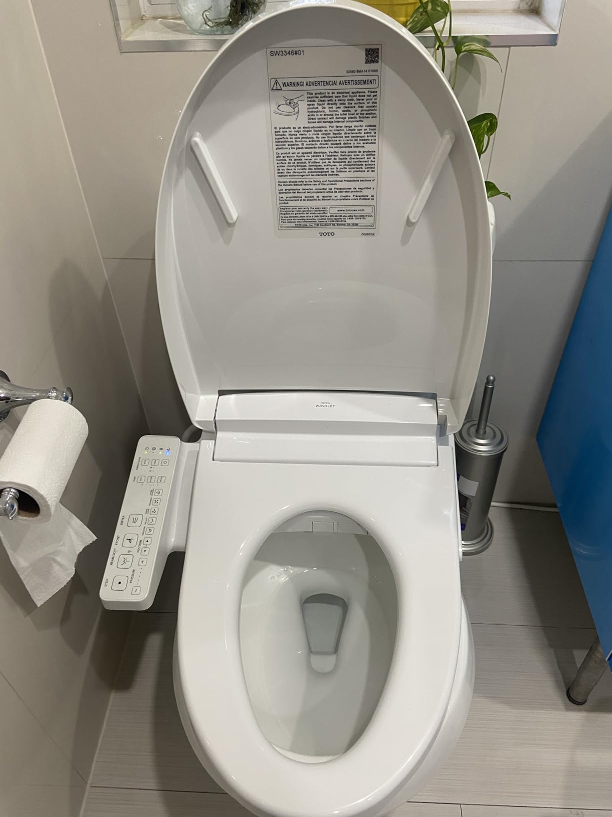 TOTO WASHLET S2 Electronic Bidet Toilet Seat with Instantaneous Water Heating, PREMIST and EWATER+ Wand Cleaning, Elongated, Cotton White - SW3346#01 customer photo 2