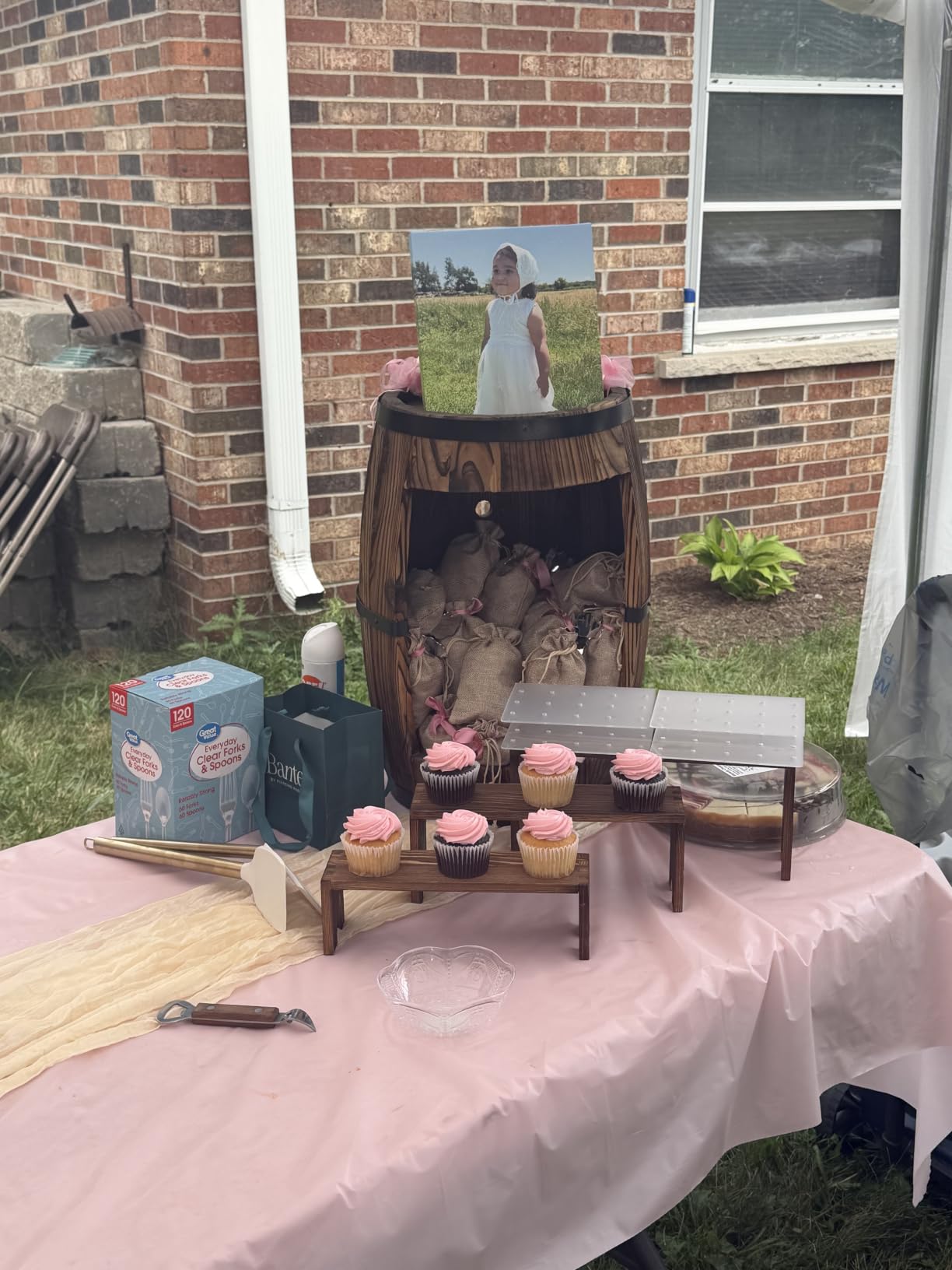 4 Set Wooden Tiered Risers Display Stands for Vendor Events, Stackable Wood Cupcake Display Stand, Farmhouse Decor Wood Dessert Table Display Set, Vendor Booth Display Items, Food Display Risers for Party customer photo 1