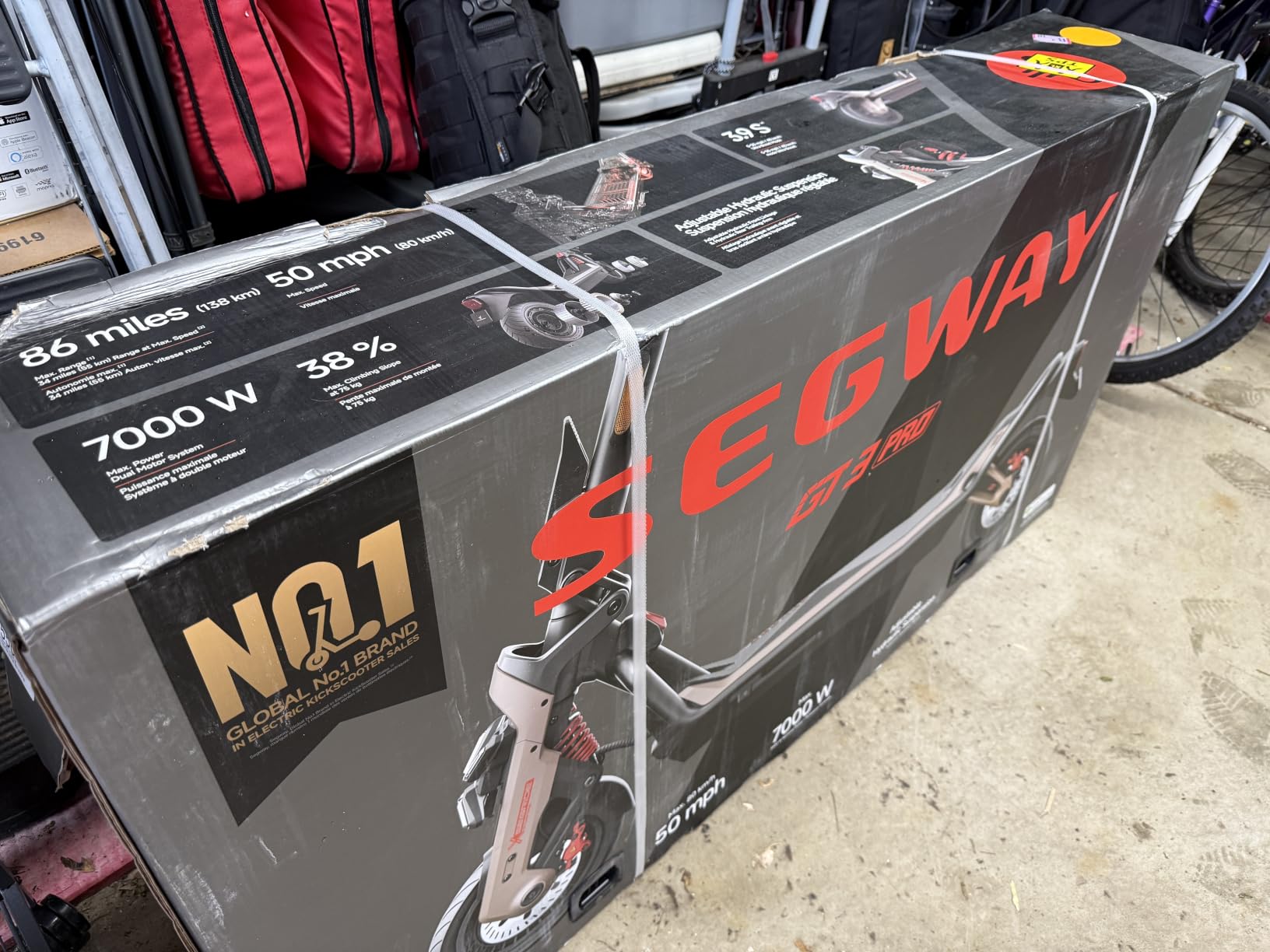 Segway SuperScooter GT3 Pro Electric Scooter, 50MPH Top Speed, 86-Mile Max Range, Dual Motor, 7000W Peak Power, Dual Hydraulic Suspension and Disc Brakes, UL-2272 2271 Certified customer photo 1