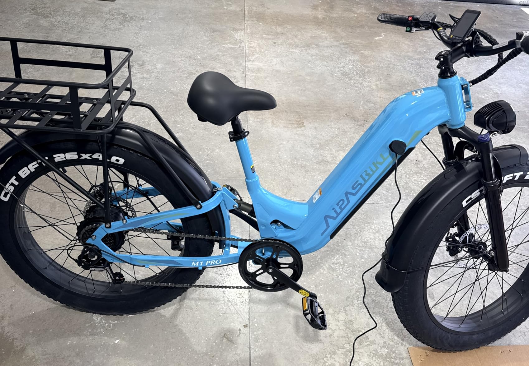 Aipas M1 Pro Electric Bike for Adults, 26 x 4 Fat Tires, 48V 17.5Ah Battery | Dual Suspension, 1800W Peak Motor, Up to 85 Miles, Step-Thru for Commutes & Trails, SGS Certified to UL 2849 for M1 Pro E-Bike customer photo 1