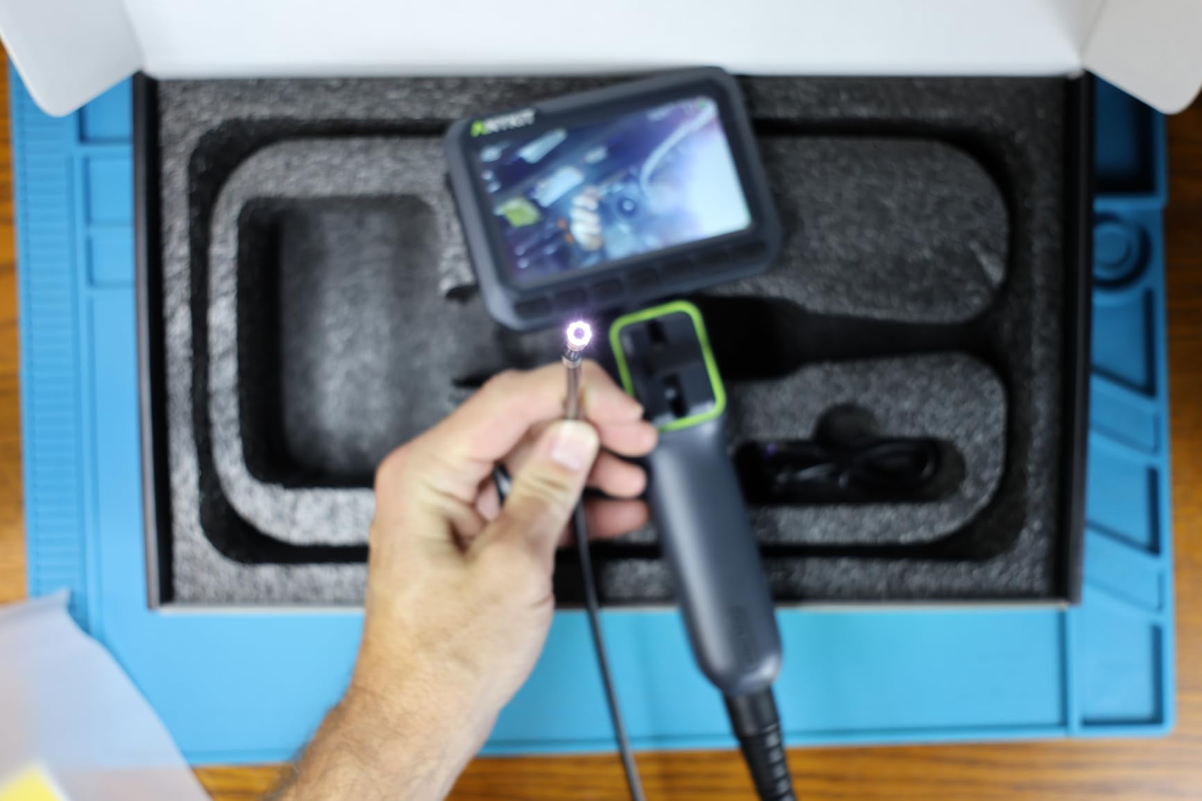 Anykit 210° Two-Way Articulating Borescope, 0.22in Slim Probe Endoscope | 4.3