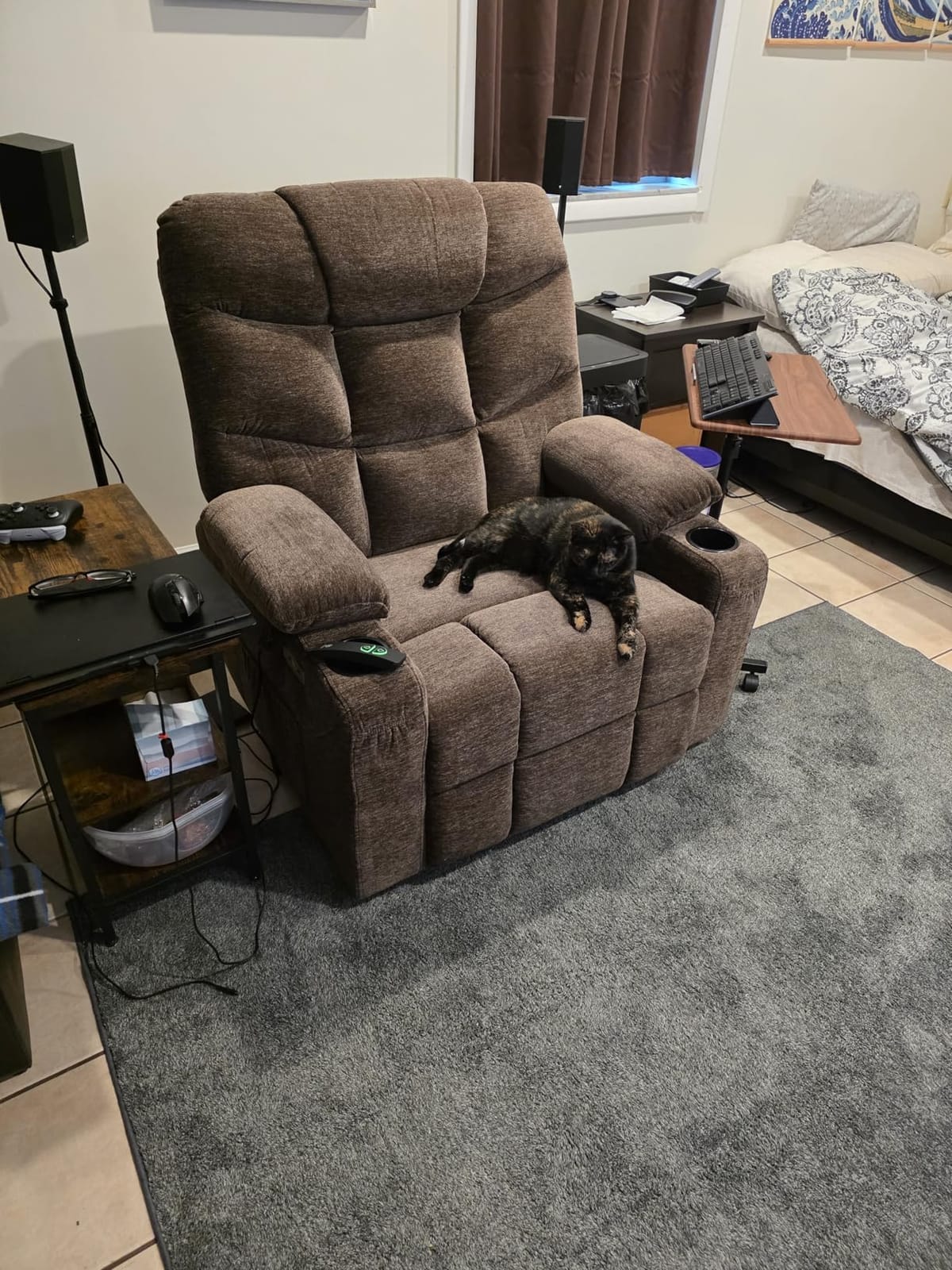 MCombo Power Lift Recliner Chair for Elderly, Fabric 7281 (Brown, Small) | Assist with Standing, 150° Recline, 4.7