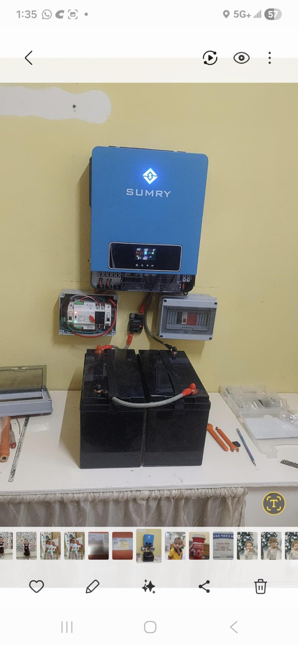 SUMRY Hybrid Solar Inverter Charger 3600W DC24V to AC110V Voltage Converter | With 120A MPPT Controller, Pure Sine Wave, for Battery-less or AGM Lithium Battery System, for Energy Storage Backup Power customer photo 2
