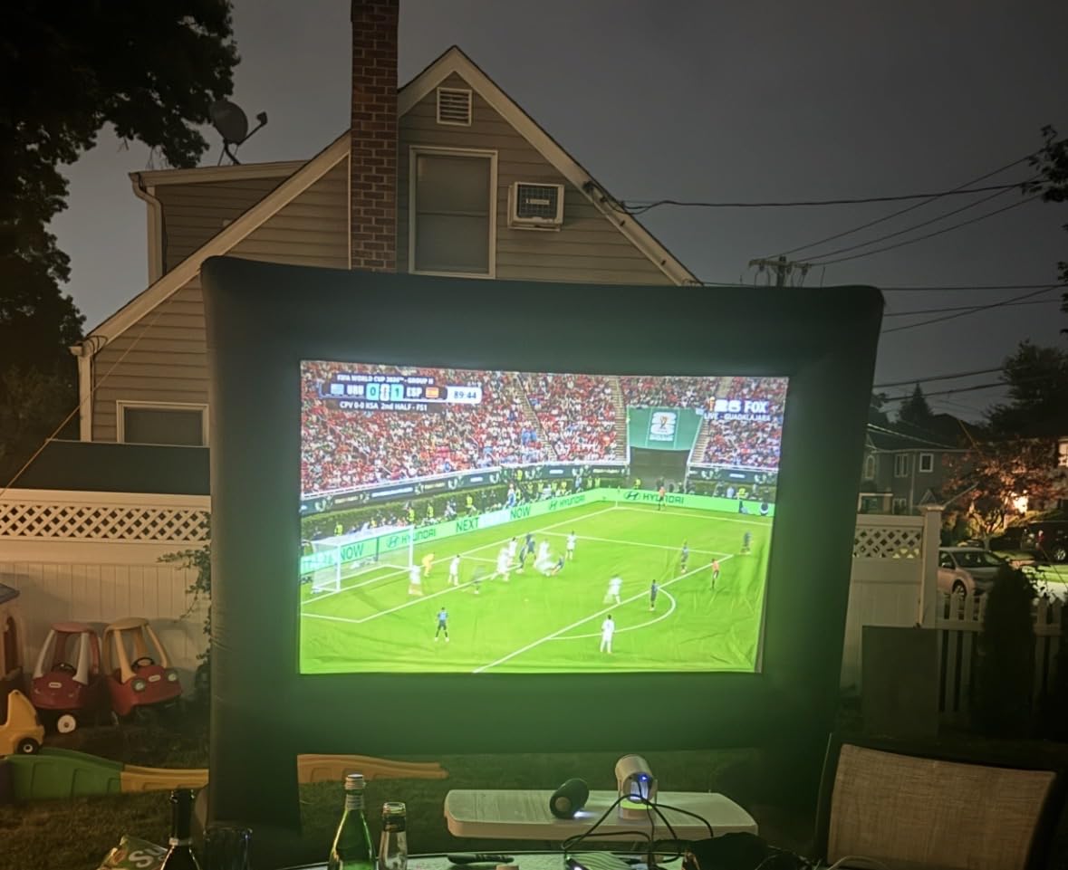 Estgora 14FT Inflatable Movie Screen Outdoor, Blow Up Projector Screen, Inflatable Movie Screen with Air Blower Front & Rear Projection Screens for Outdoor Movie Night Backyard Pool Fun customer photo 2